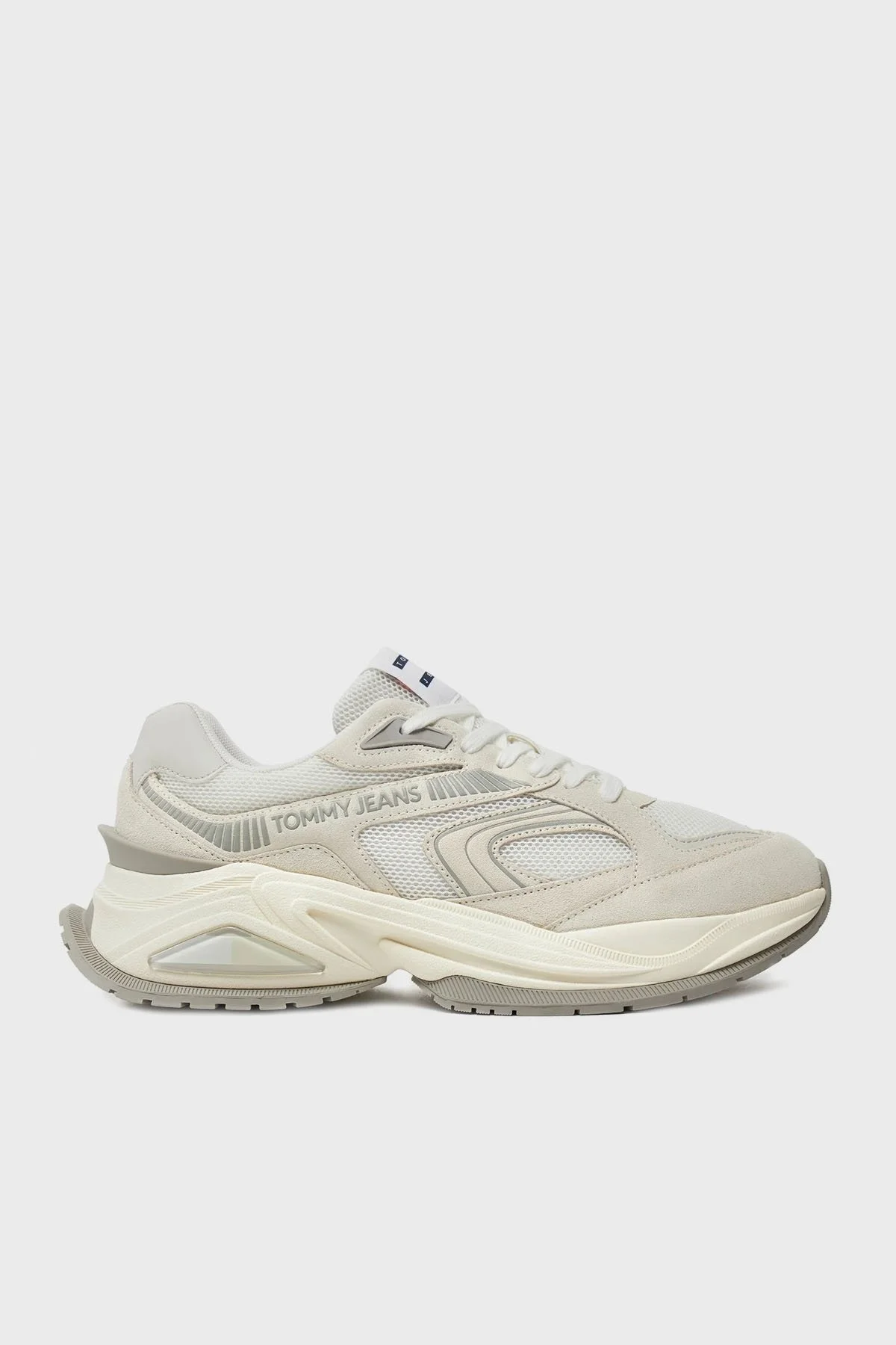 Tommy Jeans Kalın Tabanlı Sneaker Erkek Ayakkabı EM0EM01416 P06 BEYAZ-GRİ - 1