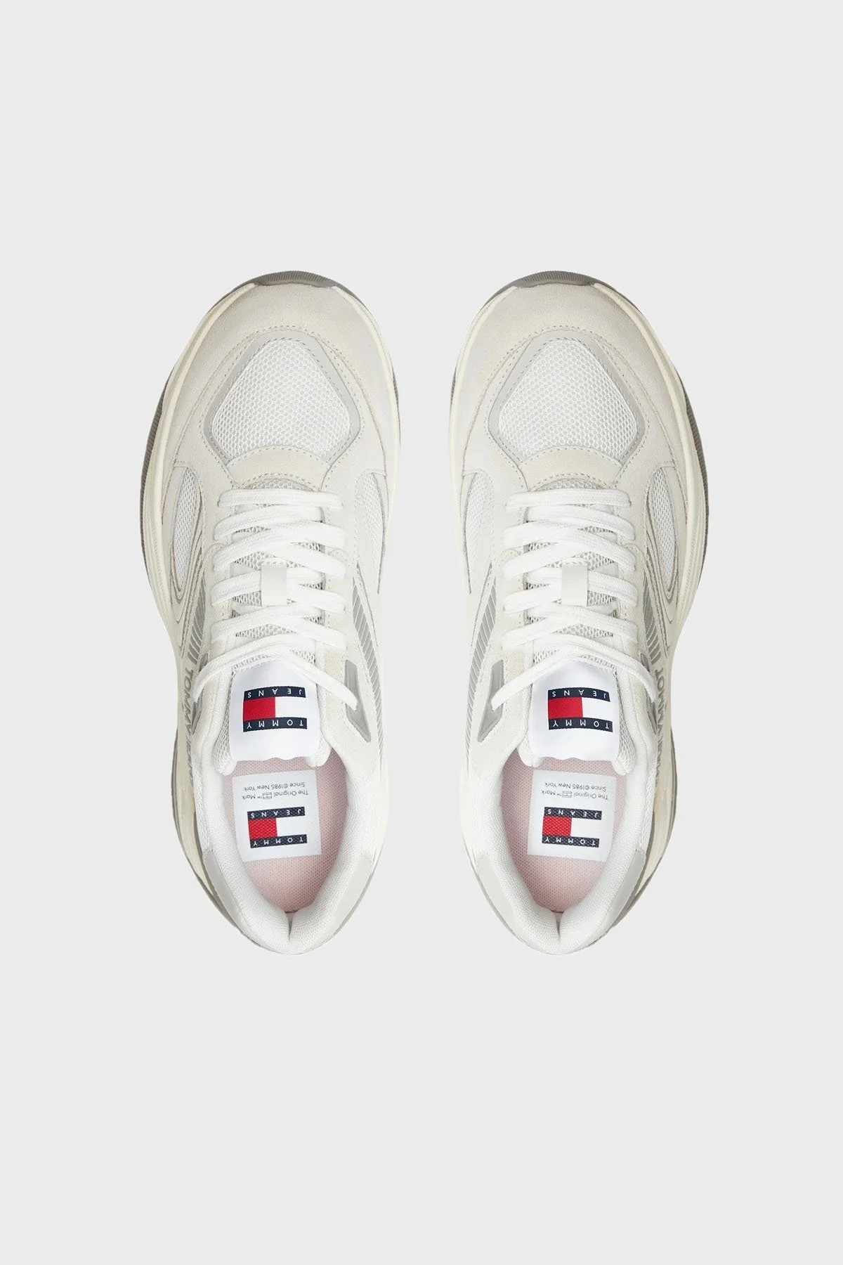 Tommy Jeans Kalın Tabanlı Sneaker Erkek Ayakkabı EM0EM01416 P06 BEYAZ-GRİ - 4