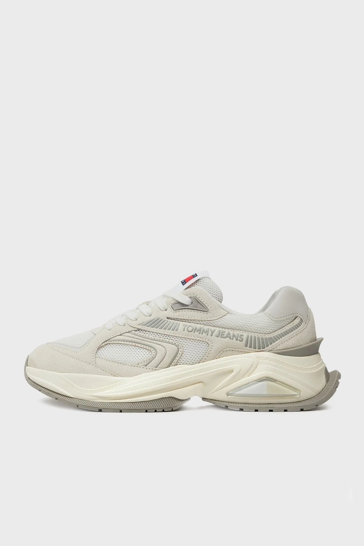 Tommy Jeans Kalın Tabanlı Sneaker Erkek Ayakkabı EM0EM01416 P06 BEYAZ-GRİ - 5