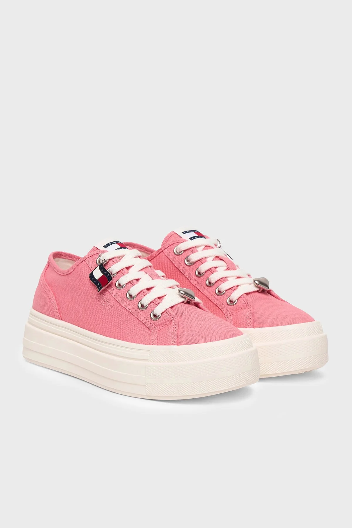Tommy Jeans Kanvas Platformlu Süslemeli Sneaker Kadın Ayakkabı EN0EN02959 TI5 PEMBE - 2