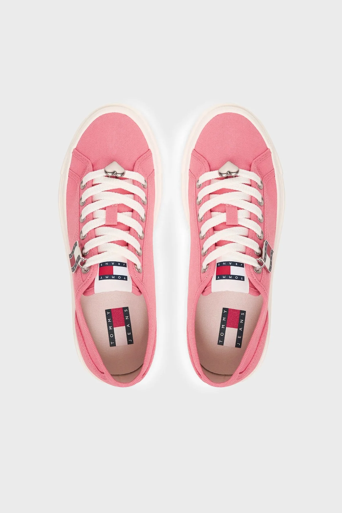 Tommy Jeans Kanvas Platformlu Süslemeli Sneaker Kadın Ayakkabı EN0EN02959 TI5 PEMBE - 3
