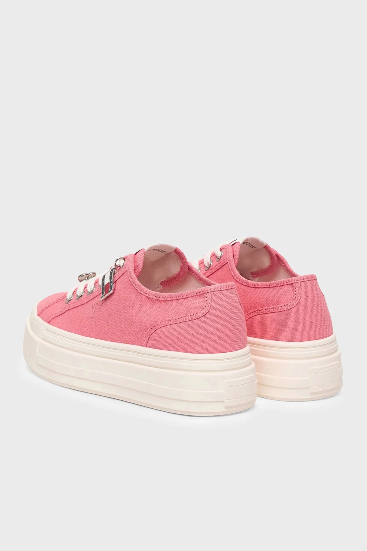 Tommy Jeans Kanvas Platformlu Süslemeli Sneaker Kadın Ayakkabı EN0EN02959 TI5 PEMBE - 4
