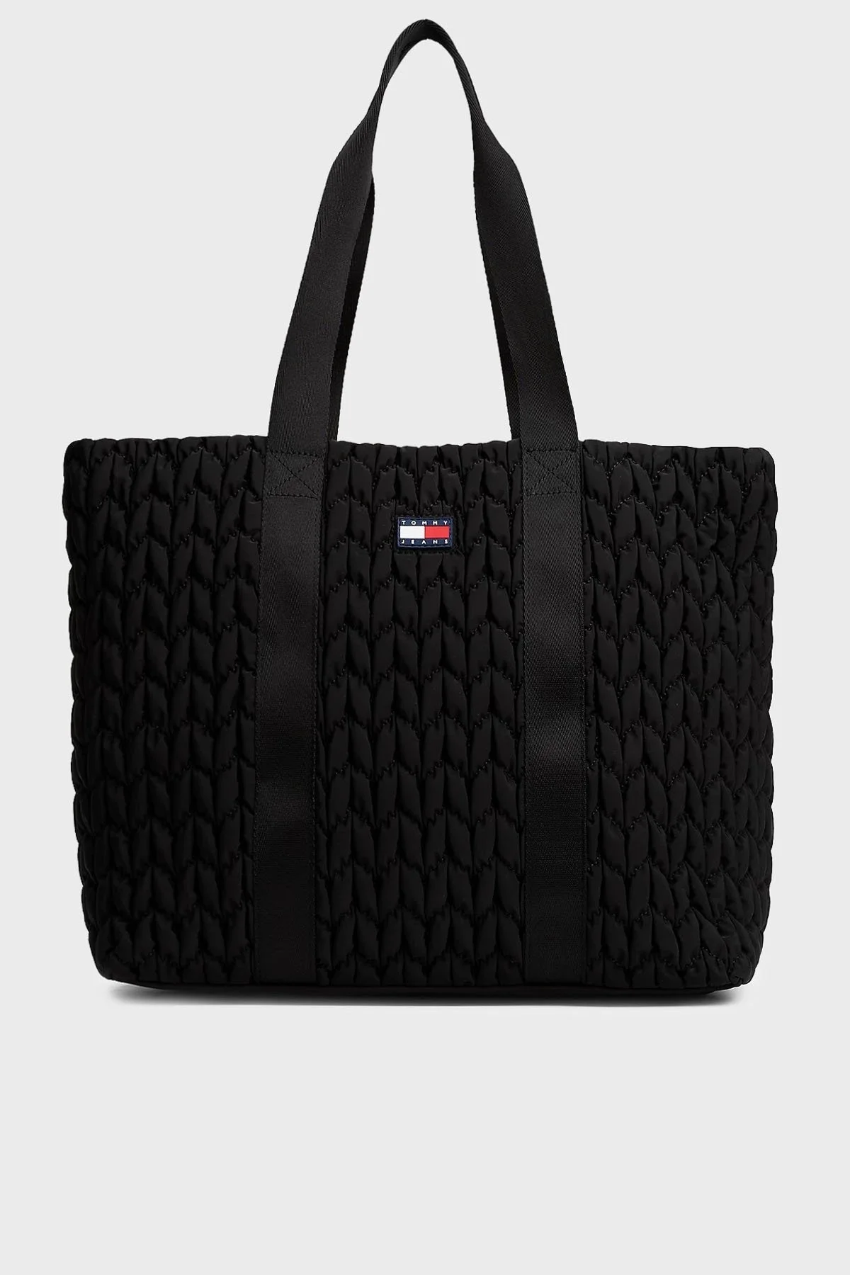 Tommy Jeans Kapitoneli Omuz Askılı Tote Bayan Çanta AW0AW17818 BDS SİYAH - 1