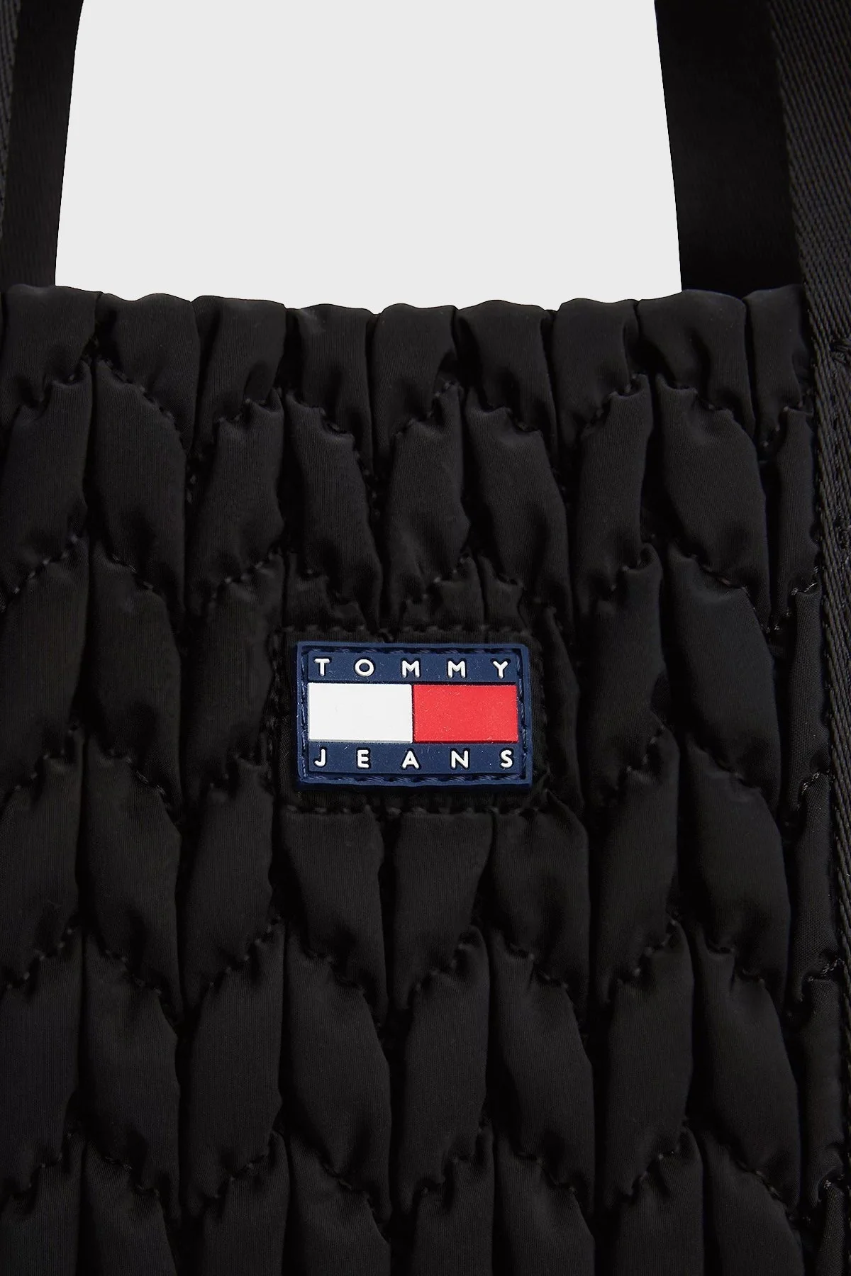 Tommy Jeans Kapitoneli Omuz Askılı Tote Bayan Çanta AW0AW17818 BDS SİYAH - 4