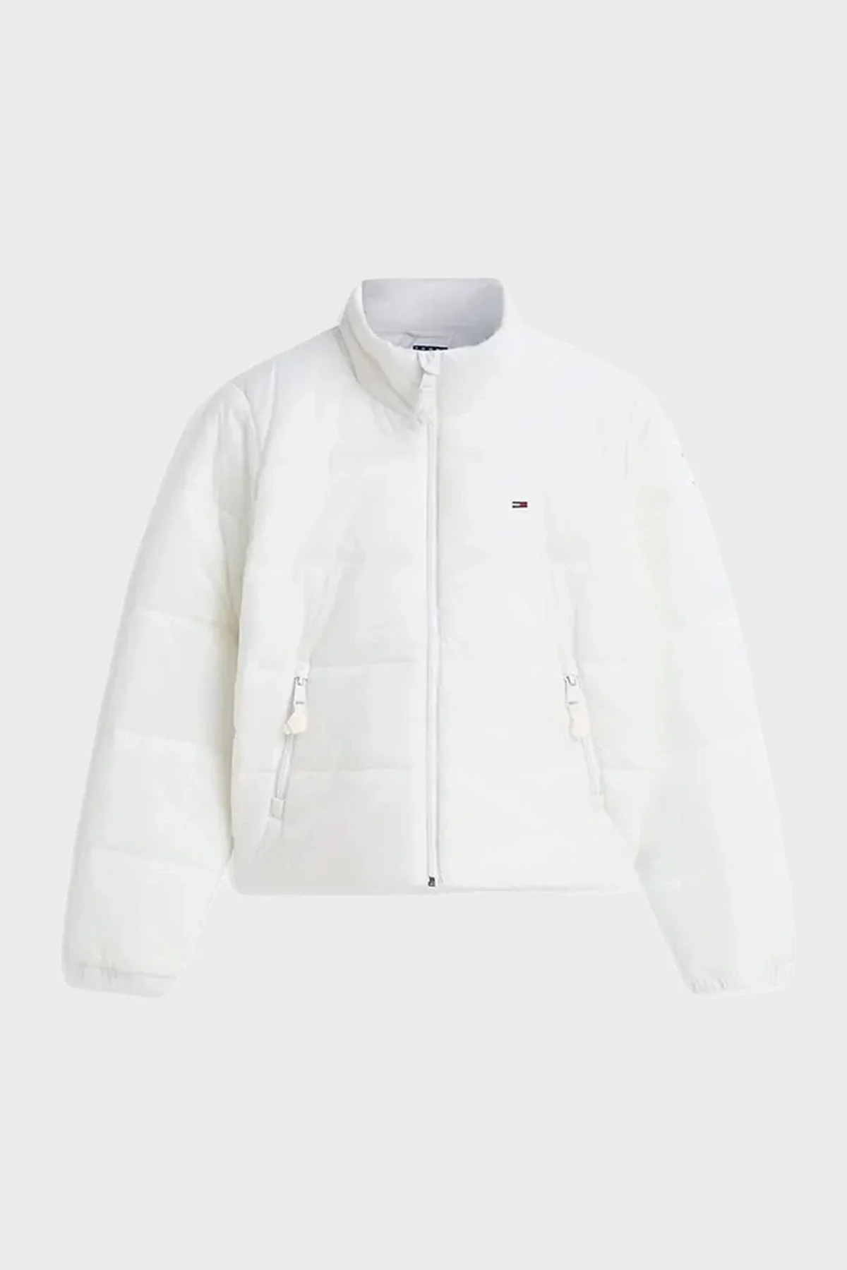 Tommy Jeans Kapitoneli Regular Fit Dik Yaka Kadın Mont DW0DW23487 YBL Beyaz - 5