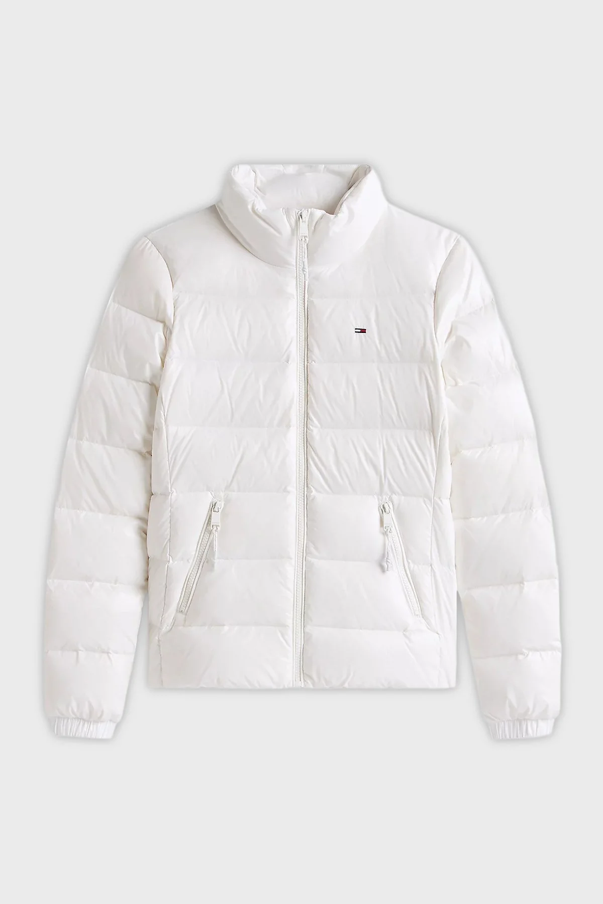 Tommy Jeans Kapitoneli Slim Fit Dik Yaka Su İtici Parlak Şişme Kadın Mont DW0DW21618 YBL BEYAZ - 5