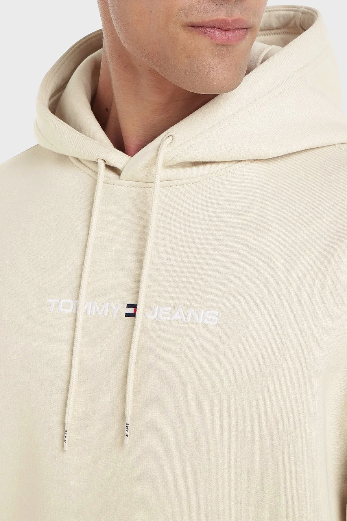 Tommy Jeans Kapüşonlu Pamuk Karışımlı Relaxed Fit Erkek Sweat DM0DM18130 ACG BEJ - 3