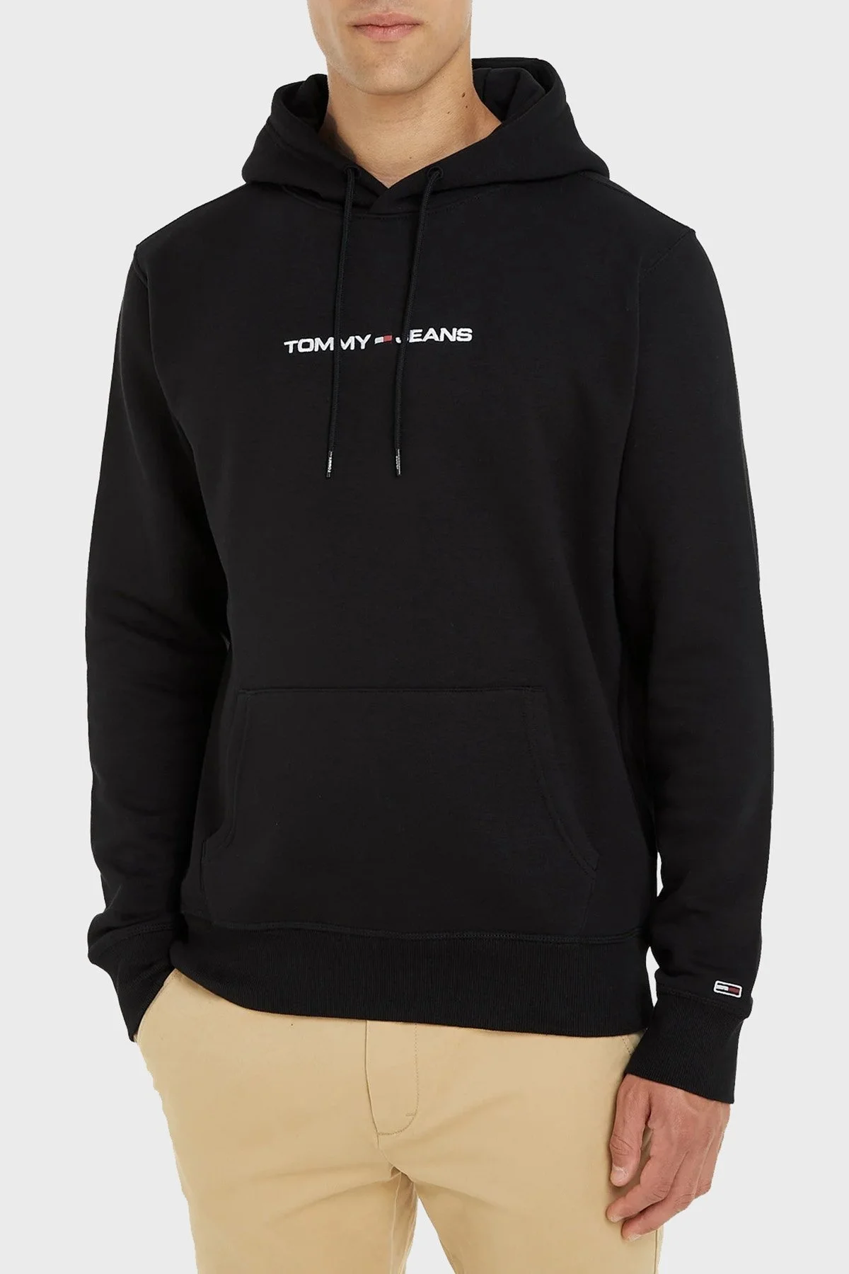 Tommy Jeans Kapüşonlu Pamuk Karışımlı Relaxed Fit Erkek Sweat DM0DM18130 BDS SİYAH - 1