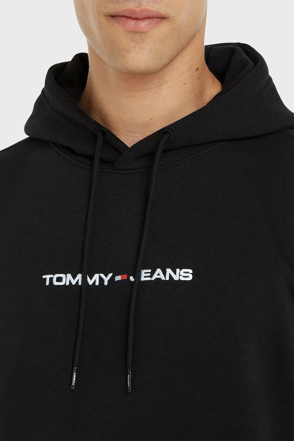 Tommy Jeans Kapüşonlu Pamuk Karışımlı Relaxed Fit Erkek Sweat DM0DM18130 BDS SİYAH - 3