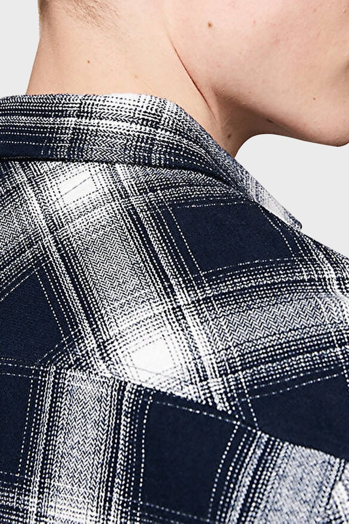 Tommy Jeans Kareli % 100 Pamuk Relaxed Fit Erkek Gömlek DM0DM19651 C1G LACİVERT - 3