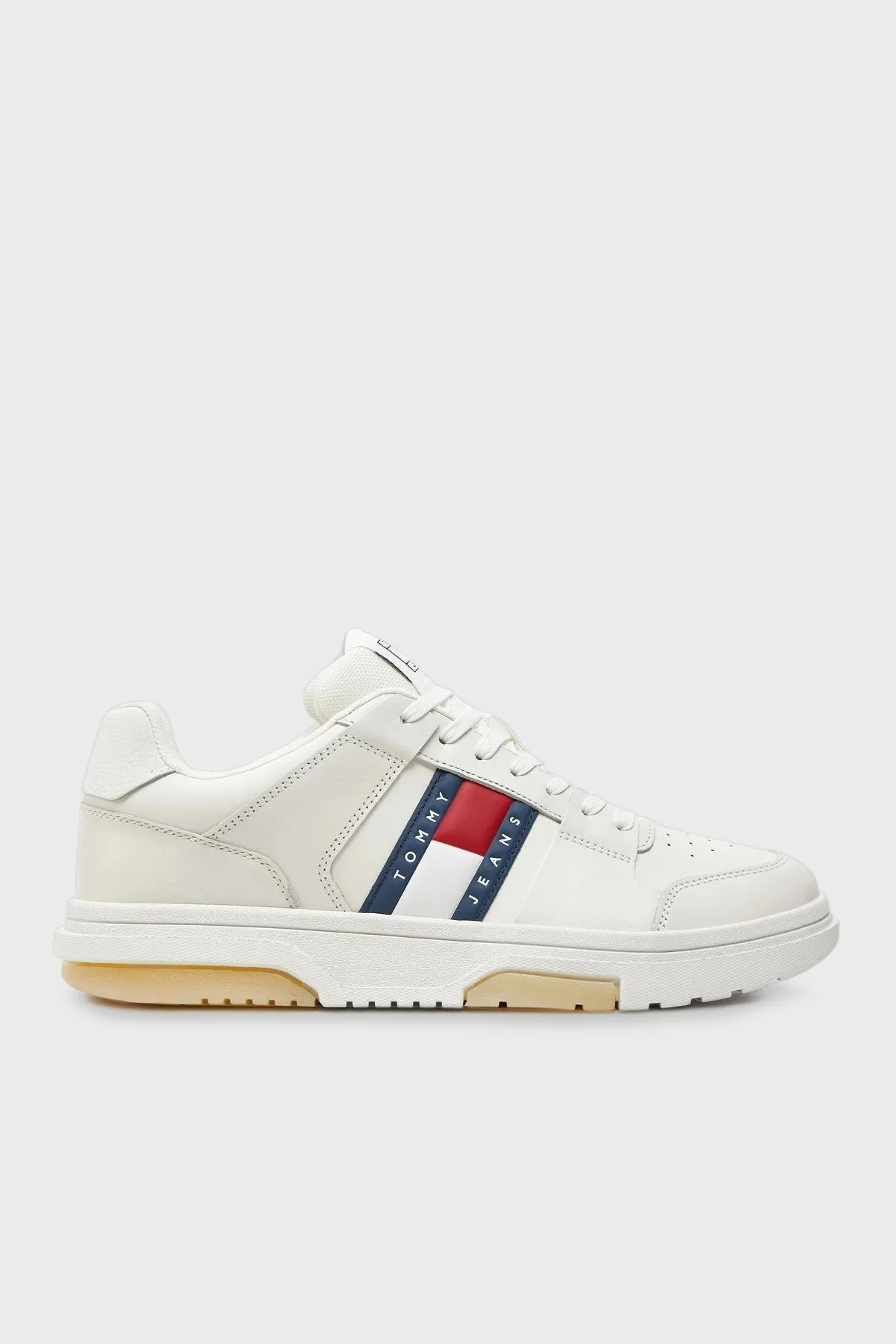 Tommy Jeans Kaydırmaz Tabanlı Sneaker Erkek Ayakkabı EM0EM01429 YBL BEYAZ - 1