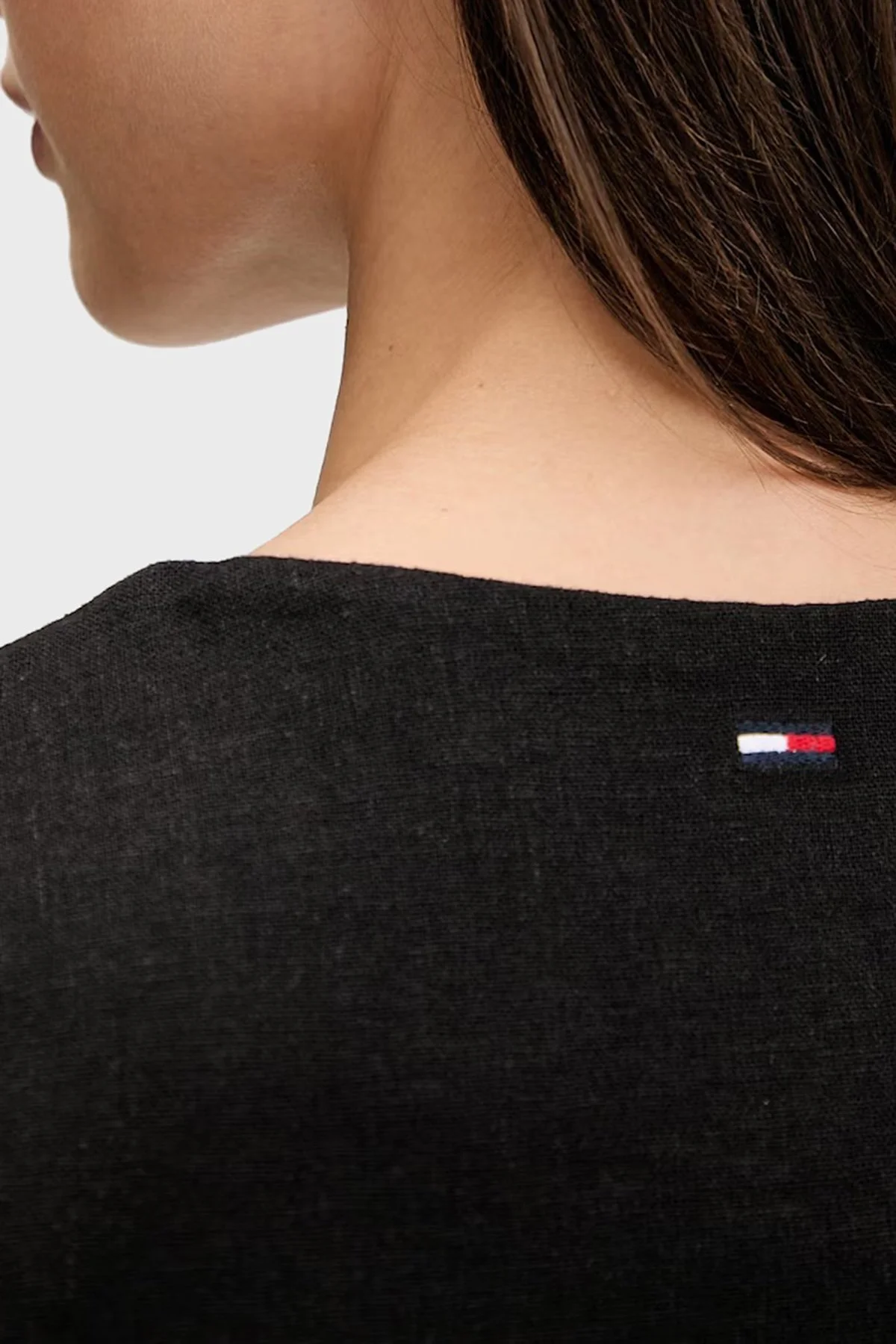 Tommy Jeans Keten Karışımlı V Yaka Kadın Yelek DW0DW22223 BDS SİYAH - 5