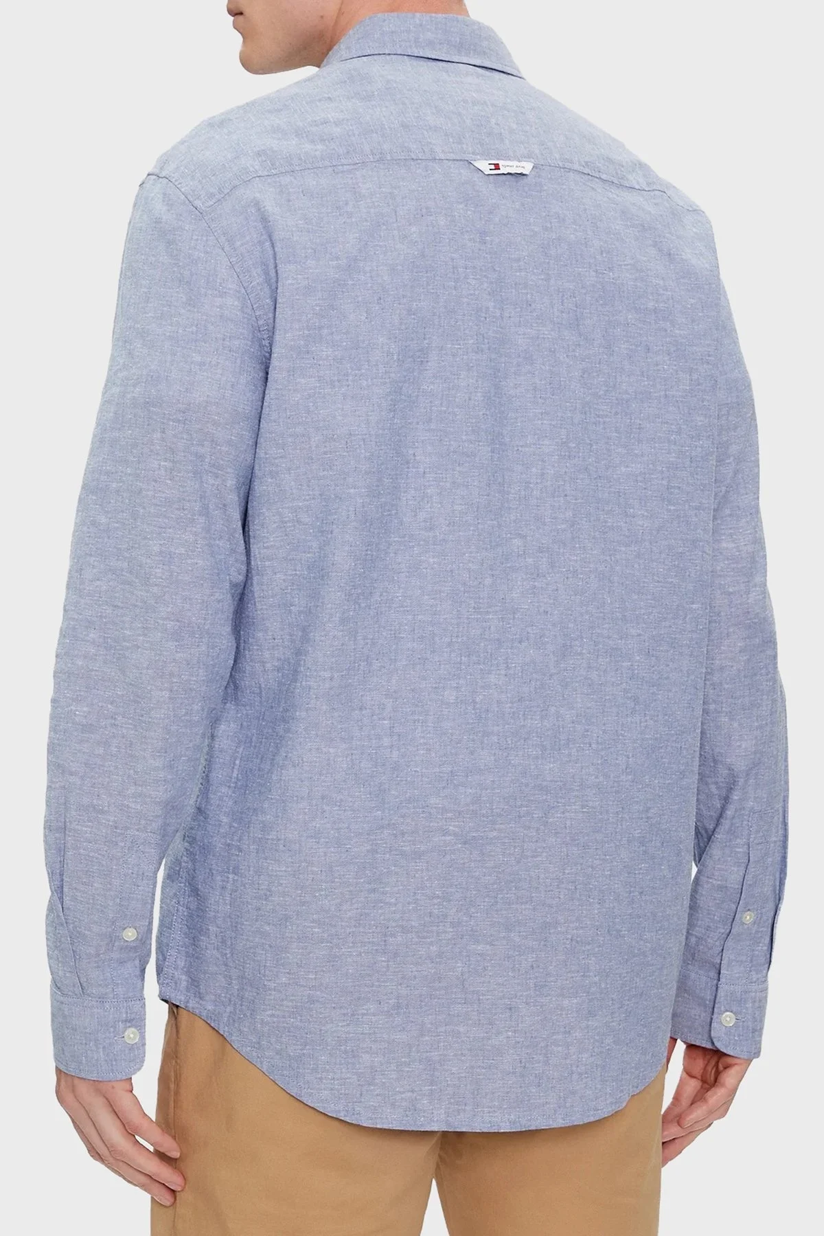 Tommy Jeans Keten ve Pamuk Karışımlı Regular Fit Erkek Gömlek DM0DM18962 C6C AÇIK MAVİ - 2