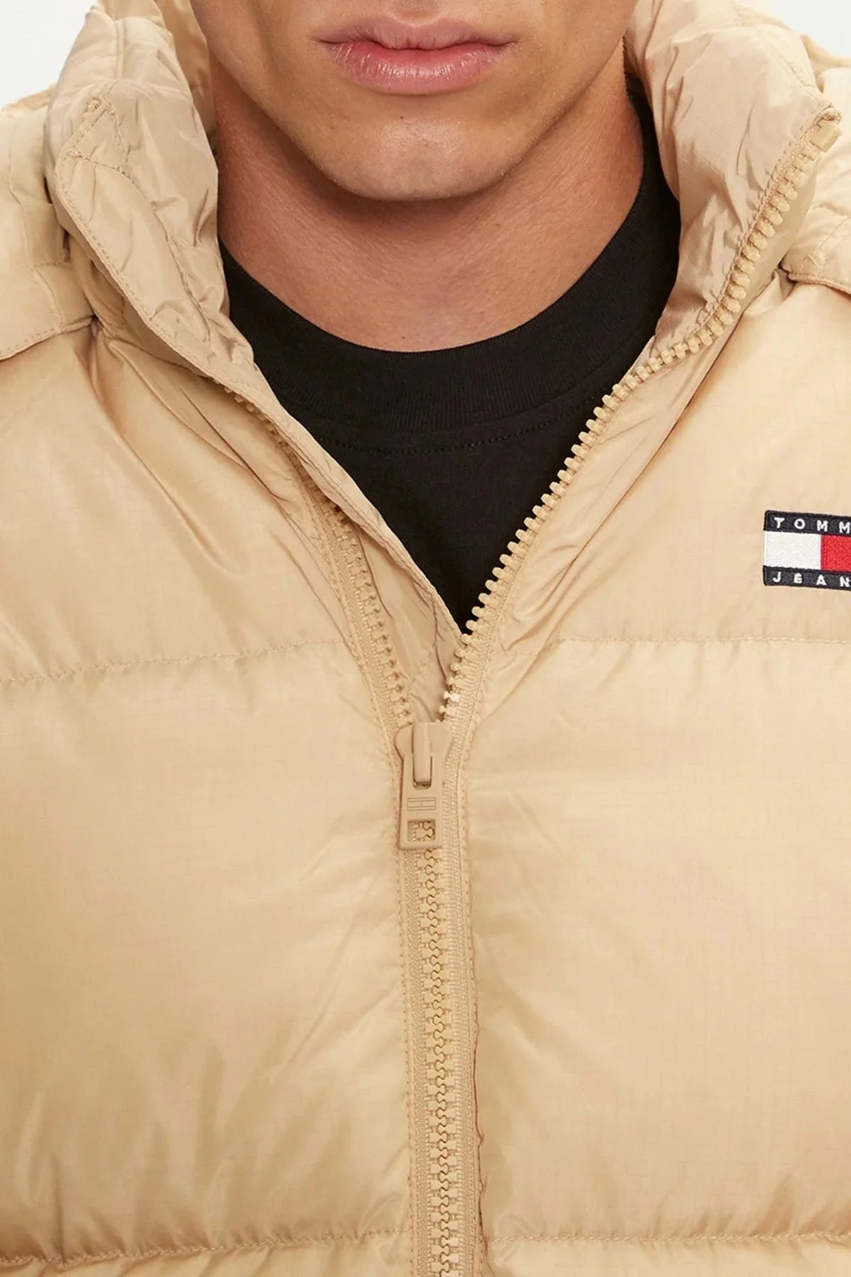 Tommy Jeans Kuş Tüyü Dolgulu Regular Fit Çıkarılabilir Kapüşonlu Erkek Mont DM0DM19537 AB9 BEJ - 4