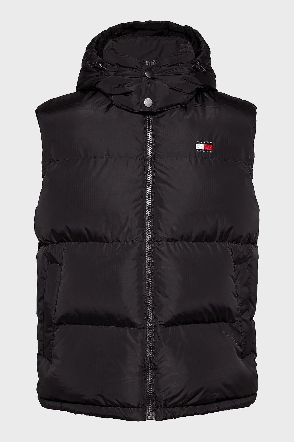 Tommy Jeans Kuş Tüyü Dolgulu Regular Fit Çıkarılabilir Kapüşonlu Şişme Erkek Yelek DM0DM19538 BDS SİYAH - 5