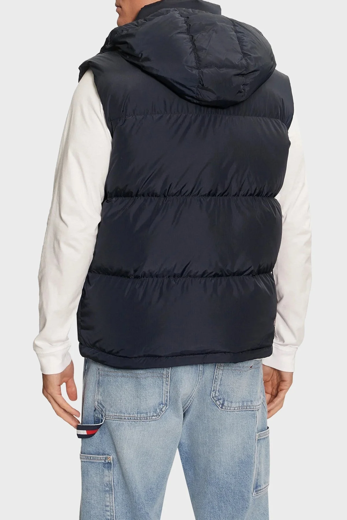 Tommy Jeans Kuş Tüyü Dolgulu Regular Fit Çıkarılabilir Kapüşonlu Şişme Erkek Yelek DM0DM19538 C1G LACİVERT - 6