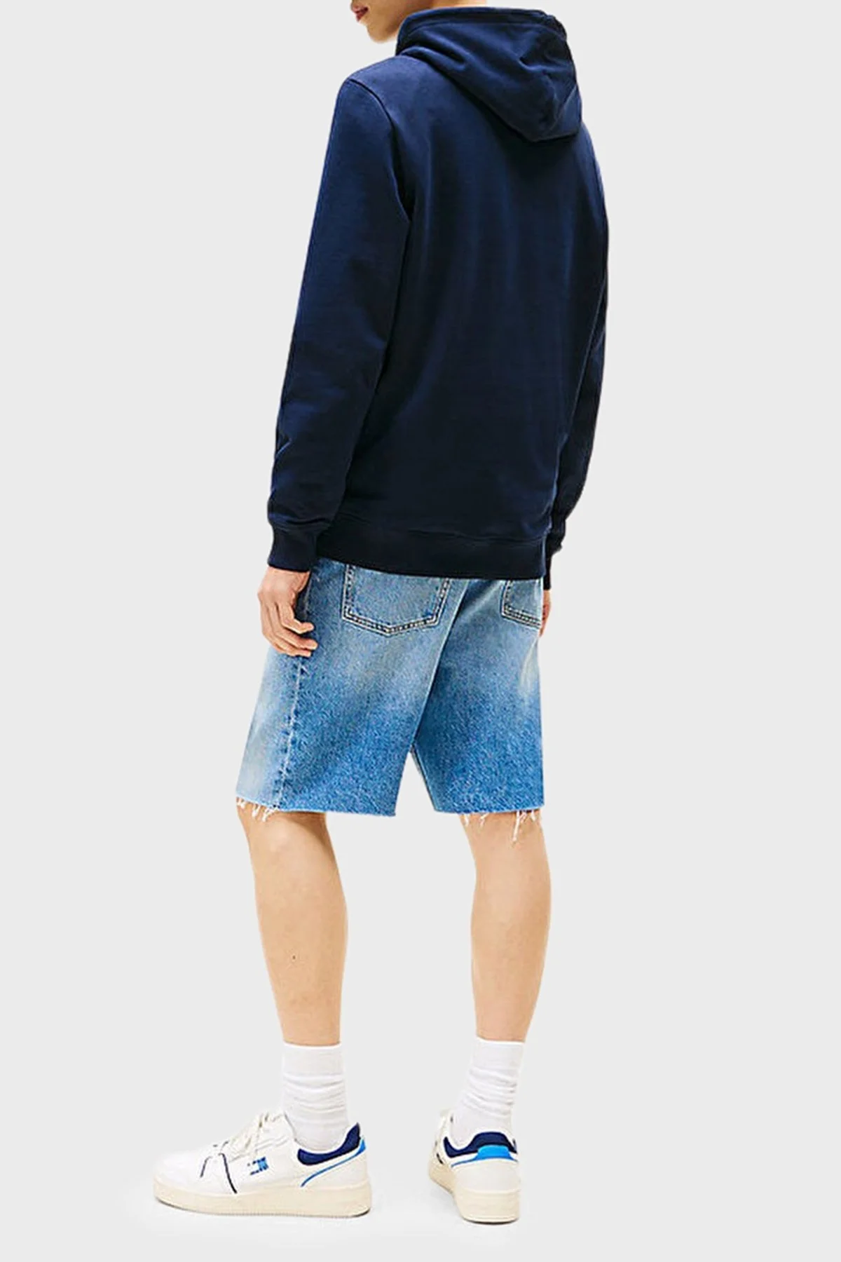 Tommy Jeans Logo Baskılı Pamuklu Regular Fit Kapüşonlu Erkek Sweat DM0DM21623 C1G LACİVERT - 3