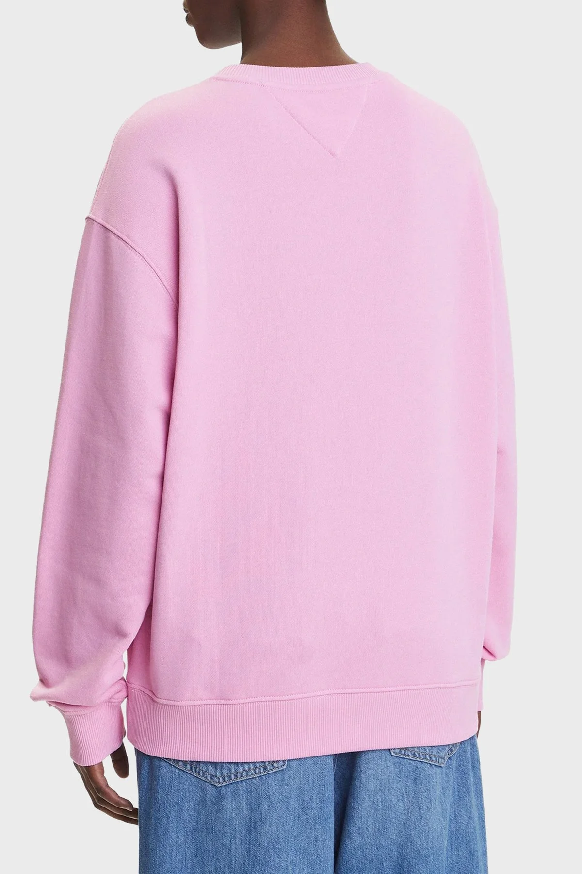 Tommy Jeans Logo Baskılı Pamuklu Relaxed Fit Bisiklet Yaka Kadın Sweat DW0DW21396 U06 PEMBE - 3