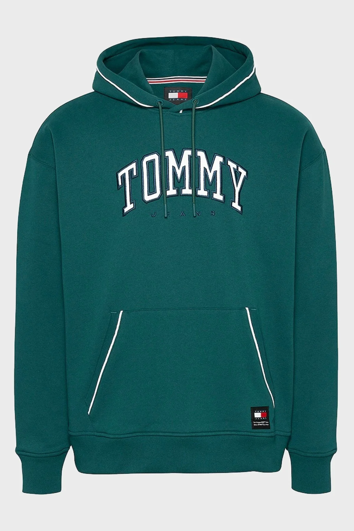 Tommy Jeans Logo İşlemeli Pamuklu Regular Fit Kapüşonlu Erkek Sweat DM0DM19760 CWG KOYU YEŞİL - 4