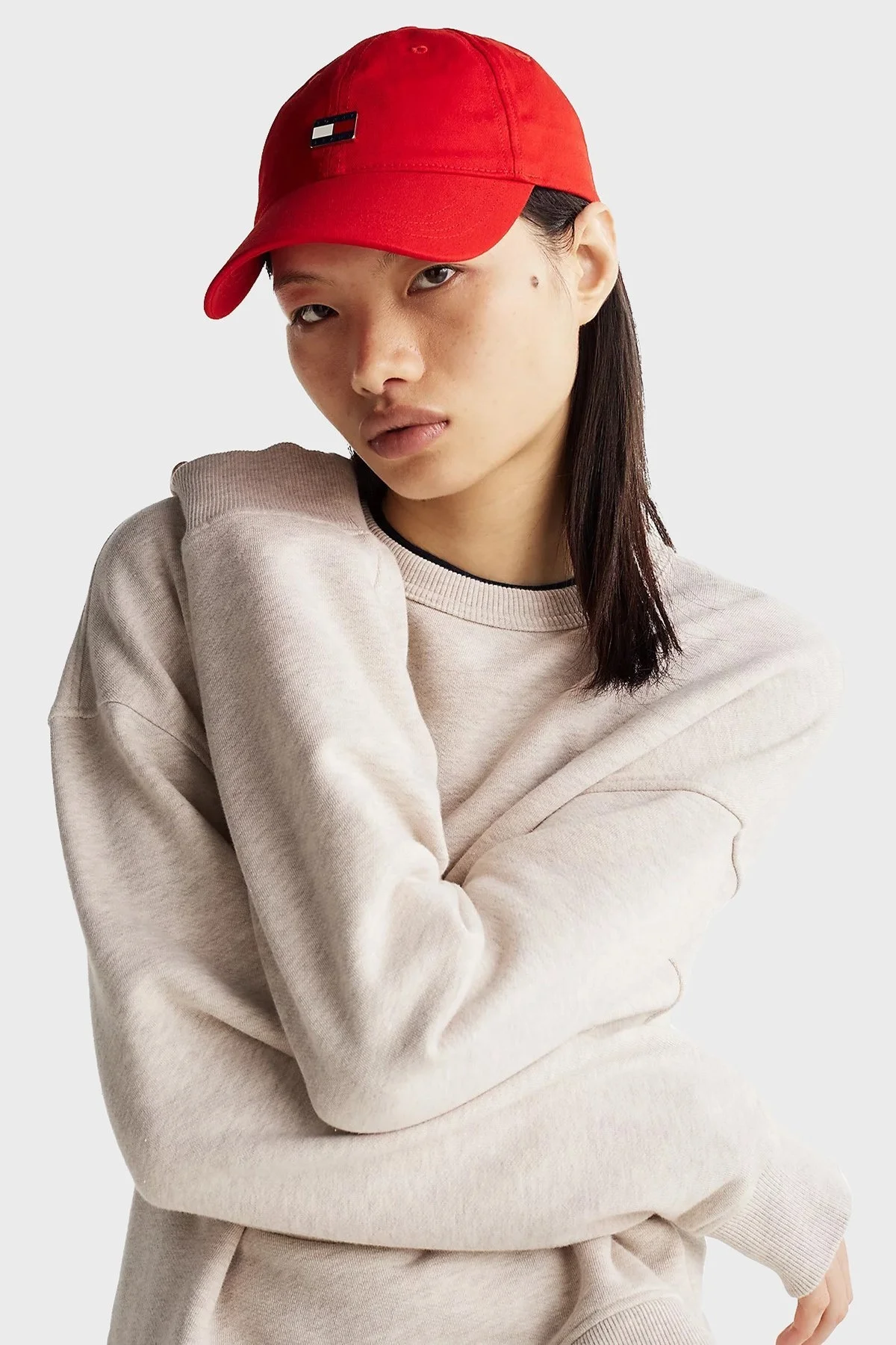 Tommy Jeans Logolu % 100 Pamuk Bayan Şapka AW0AW16986 XME KIRMIZI - 2