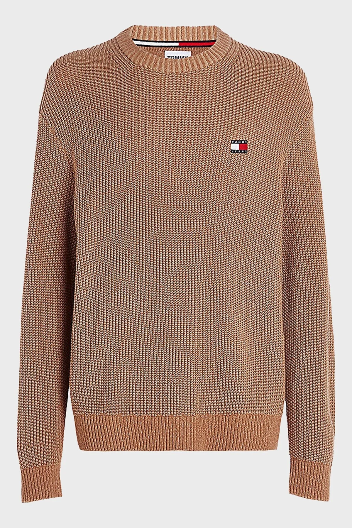 Tommy Jeans Logolu % 100 Pamuk Bisiklet Yaka Regular Fit Triko Örme Erkek Kazak DM0DM17776 AB0 BEJ - 10