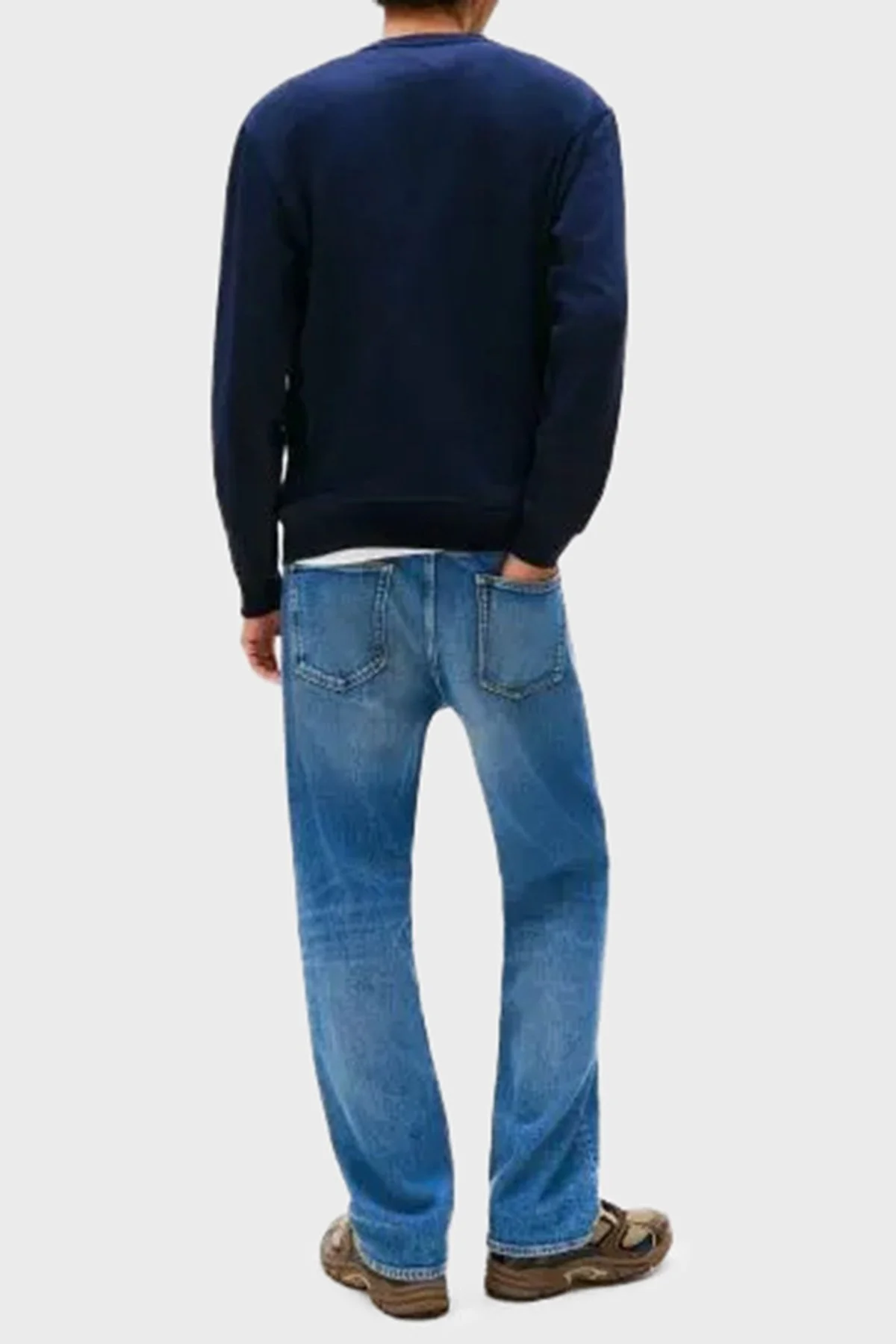 Tommy Jeans Logolu % 100 Pamuk Regular Fit Bisiklet Yaka Erkek Sweat DM0DM22081 C1G LACİVERT - 3