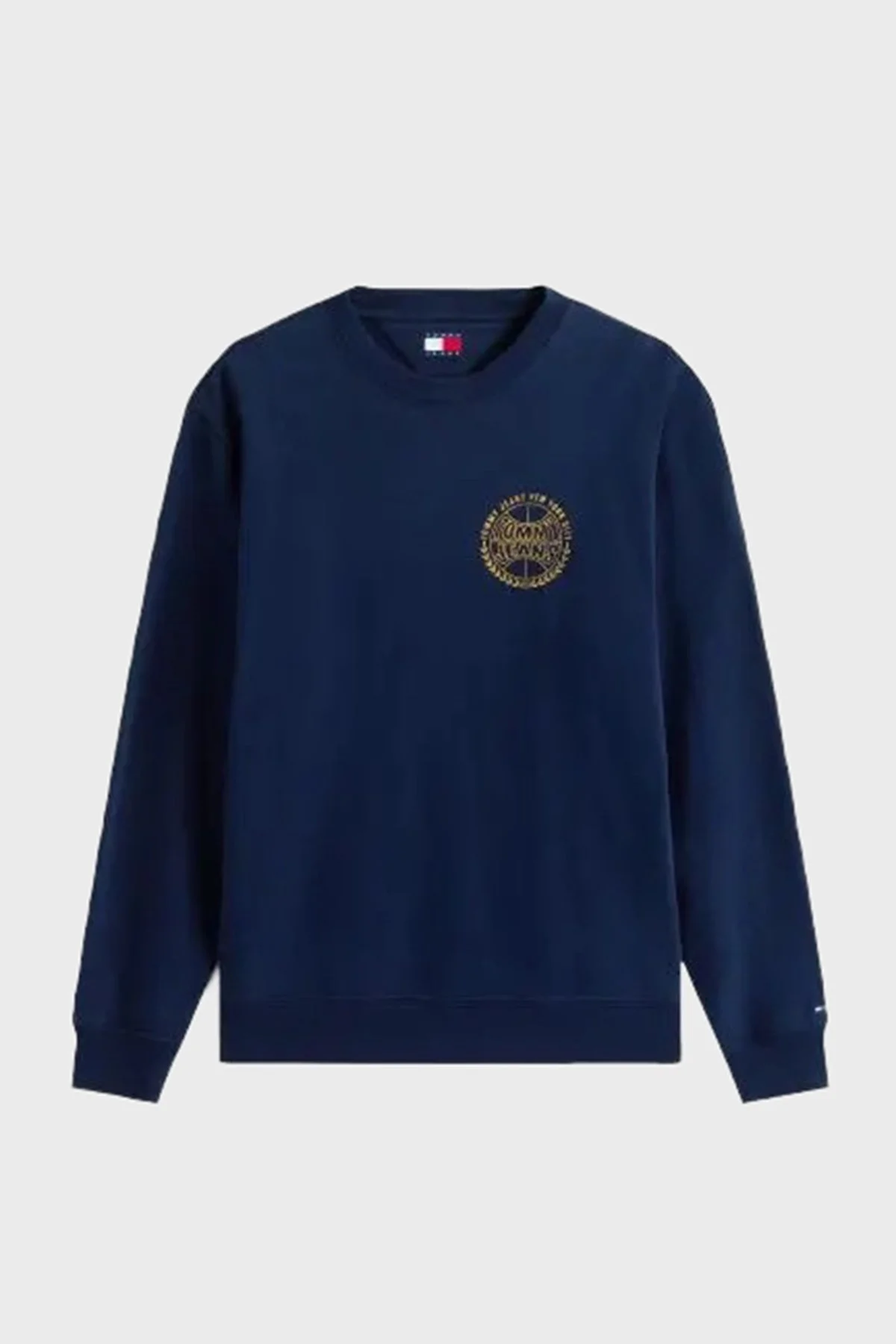 Tommy Jeans Logolu % 100 Pamuk Regular Fit Bisiklet Yaka Erkek Sweat DM0DM22081 C1G LACİVERT - 5