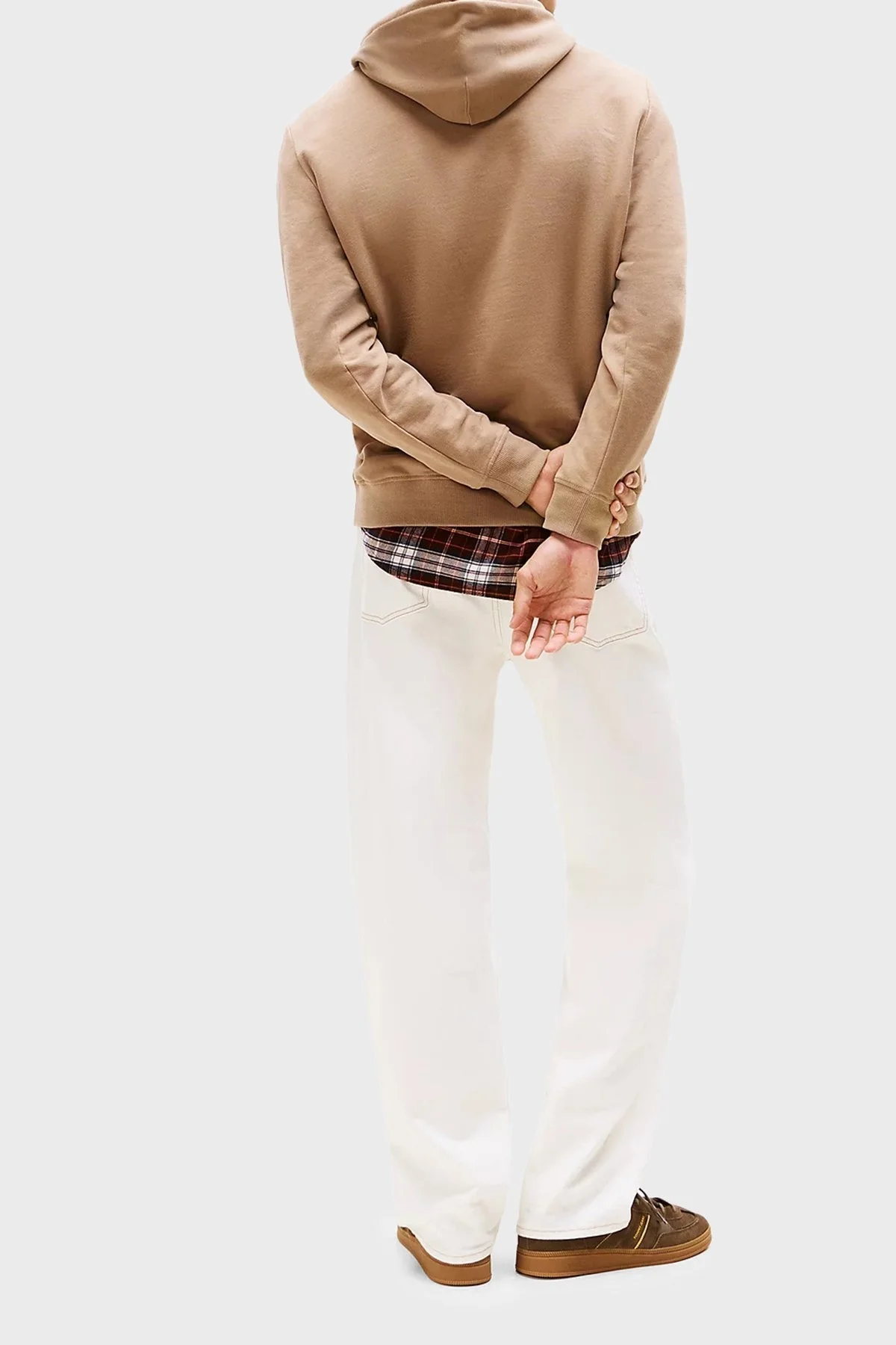 Tommy Jeans Logolu % 100 Pamuk Regular Fit Kapüşonlu Erkek Sweat DM0DM22092 AFE BEJ - 3