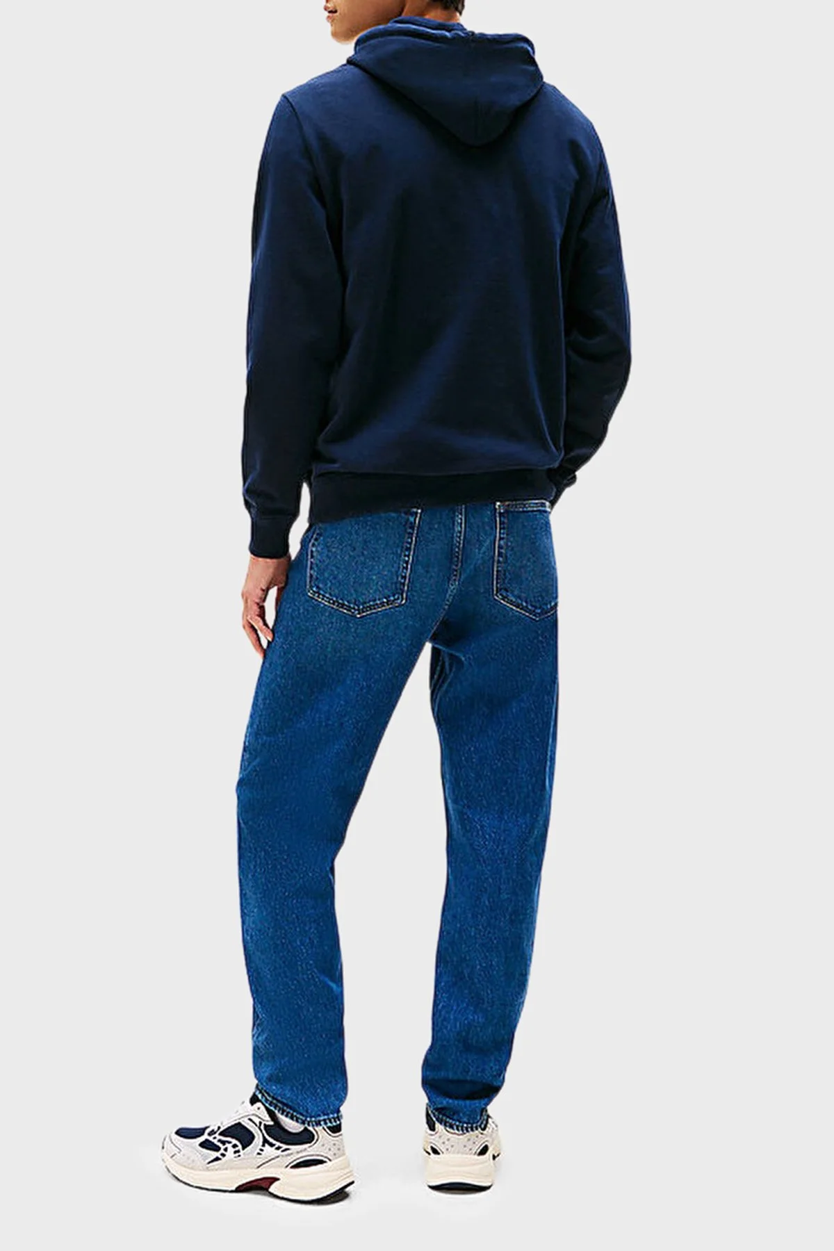 Tommy Jeans Logolu % 100 Pamuk Regular Fit Kapüşonlu Erkek Sweat DM0DM22092 C1G LACİVERT - 3