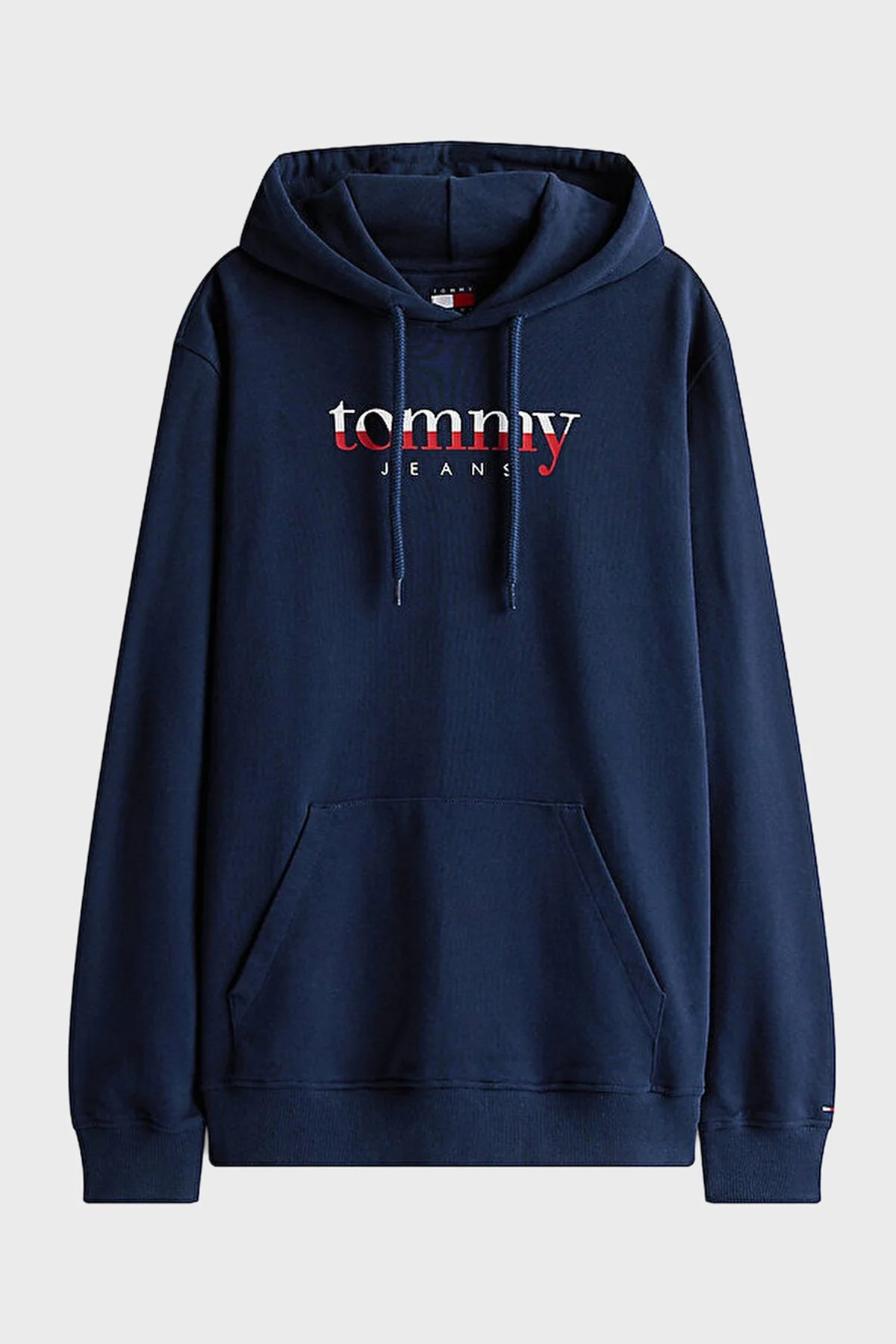 Tommy Jeans Logolu % 100 Pamuk Regular Fit Kapüşonlu Erkek Sweat DM0DM22113 C1G LACİVERT - 5