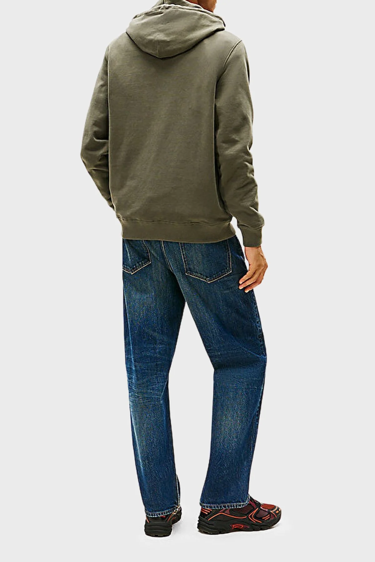 Tommy Jeans Logolu % 100 Pamuk Regular Fit Kapüşonlu Erkek Sweat DM0DM22113 MRH KOYU YEŞİL - 3