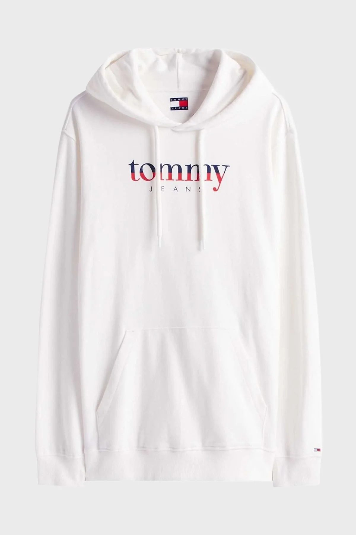 Tommy Jeans Logolu % 100 Pamuk Regular Fit Kapüşonlu Erkek Sweat DM0DM22113 YBL BEYAZ - 4
