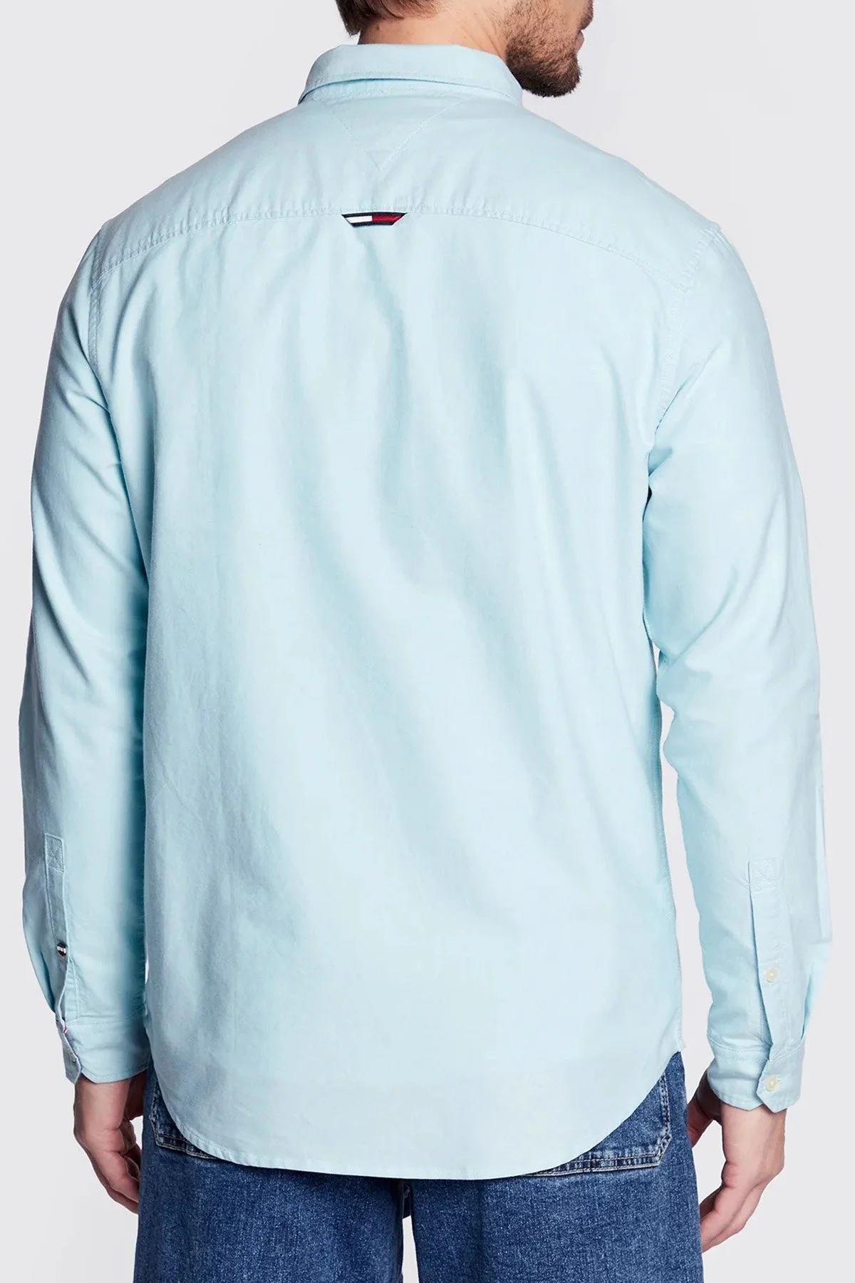 Tommy Jeans Logolu % 100 Pamuk Regular Fit Oxford Erkek Gömlek DM0DM15408 CYX AÇIK MAVİ - 2