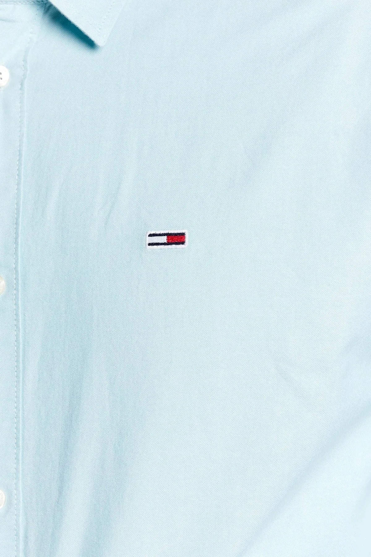 Tommy Jeans Logolu % 100 Pamuk Regular Fit Oxford Erkek Gömlek DM0DM15408 CYX AÇIK MAVİ - 3