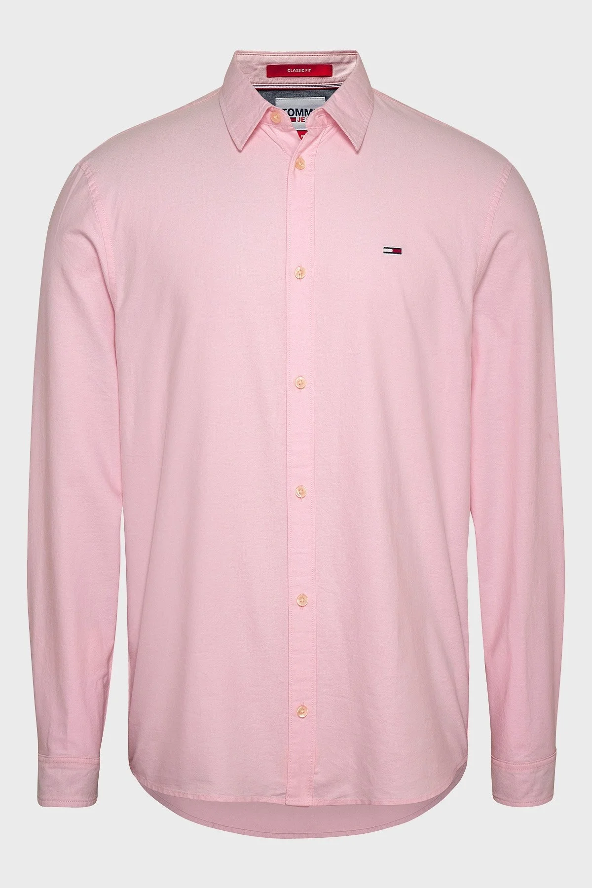 Tommy Jeans Logolu % 100 Pamuk Regular Fit Oxford Erkek Gömlek DM0DM15408 TG0 PEMBE - 1