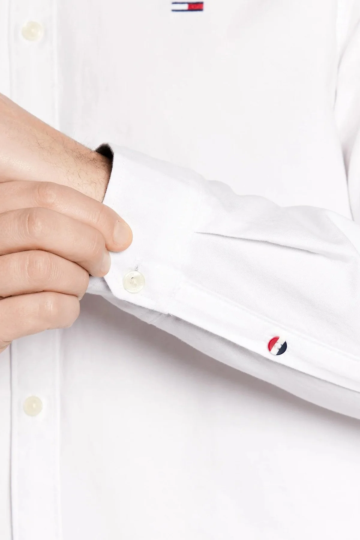 Tommy Jeans Logolu % 100 Pamuk Regular Fit Oxford Erkek Gömlek DM0DM15408 YBR BEYAZ - 2