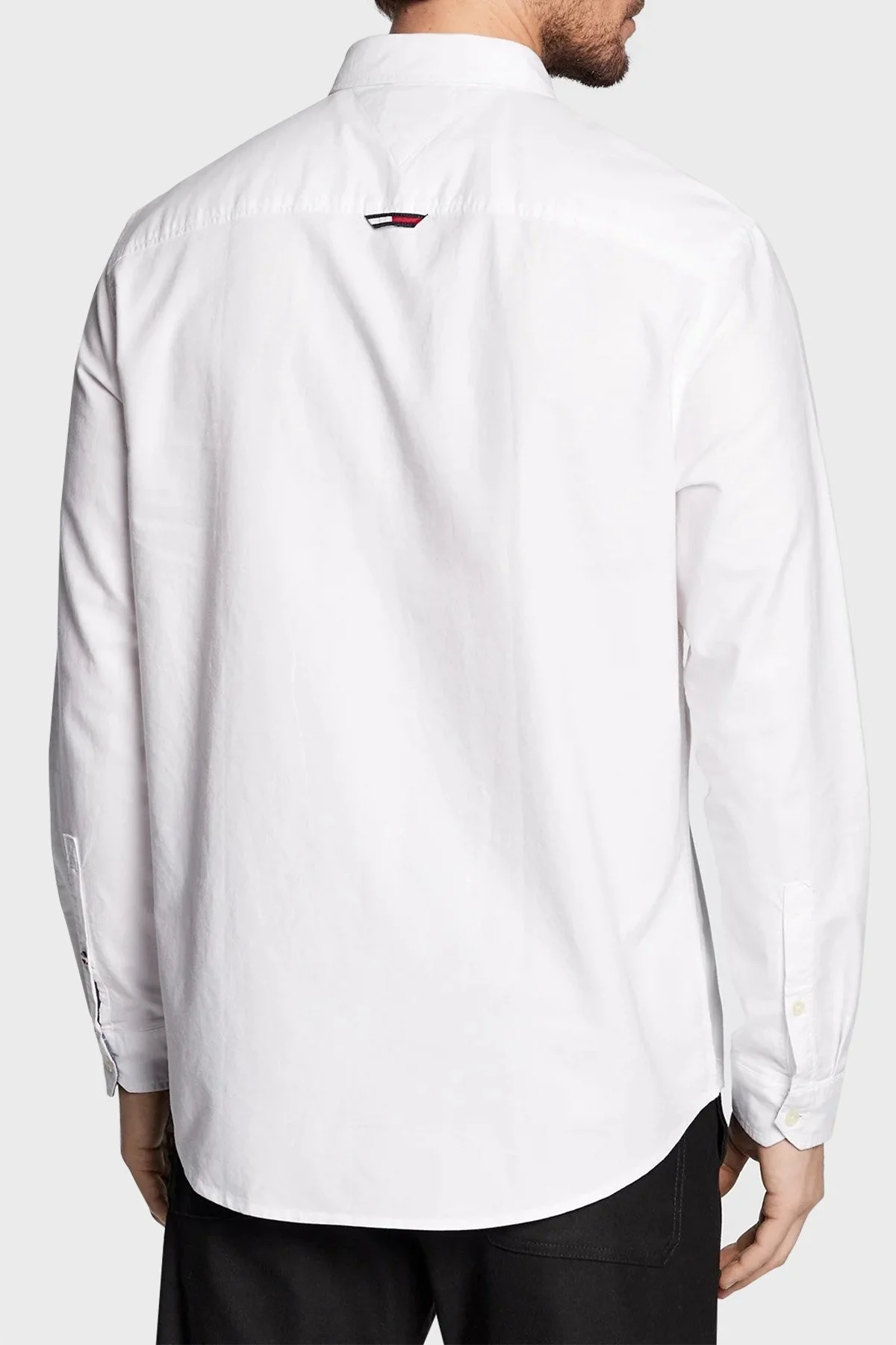 Tommy Jeans Logolu % 100 Pamuk Regular Fit Oxford Erkek Gömlek DM0DM15408 YBR BEYAZ - 4
