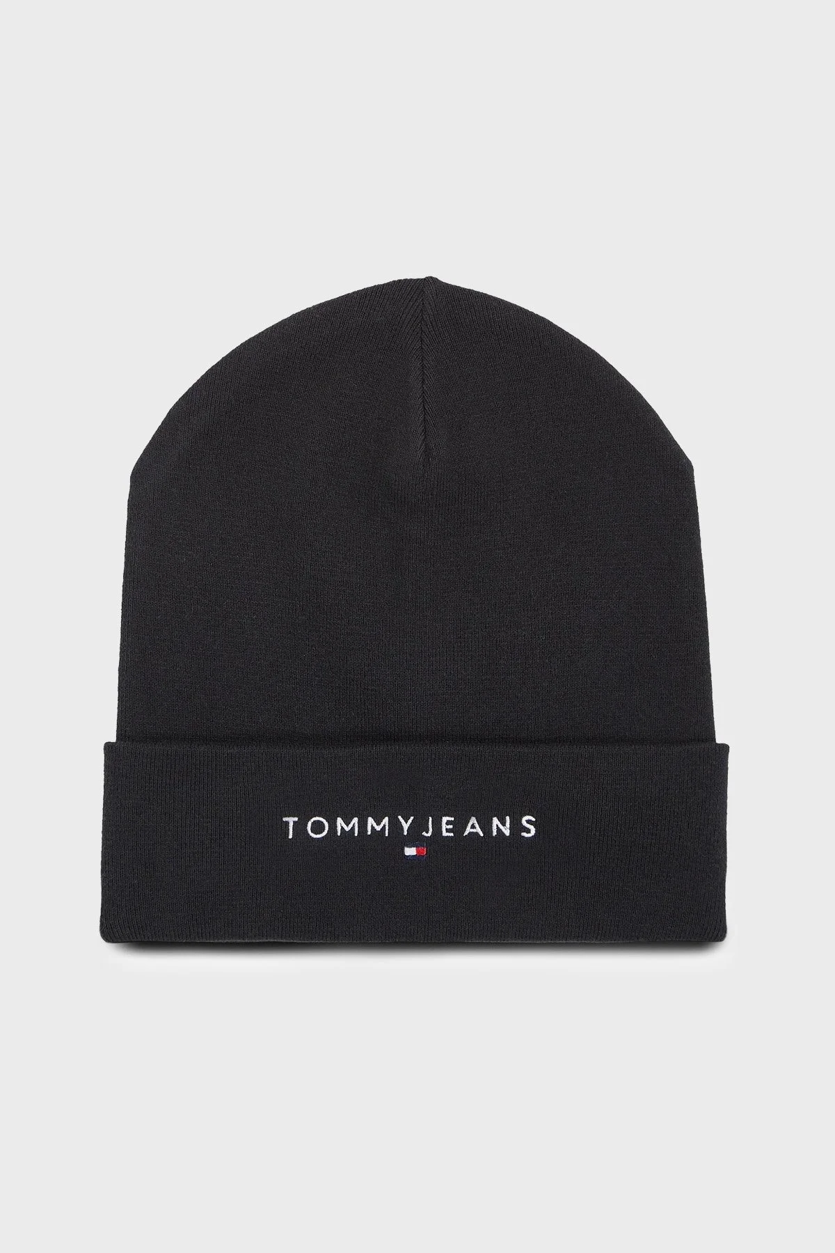 Tommy Jeans Logolu % 100 Pamuk Yumuşak Dokulu Bayan Bere AW0AW16783 BDS SİYAH - 1