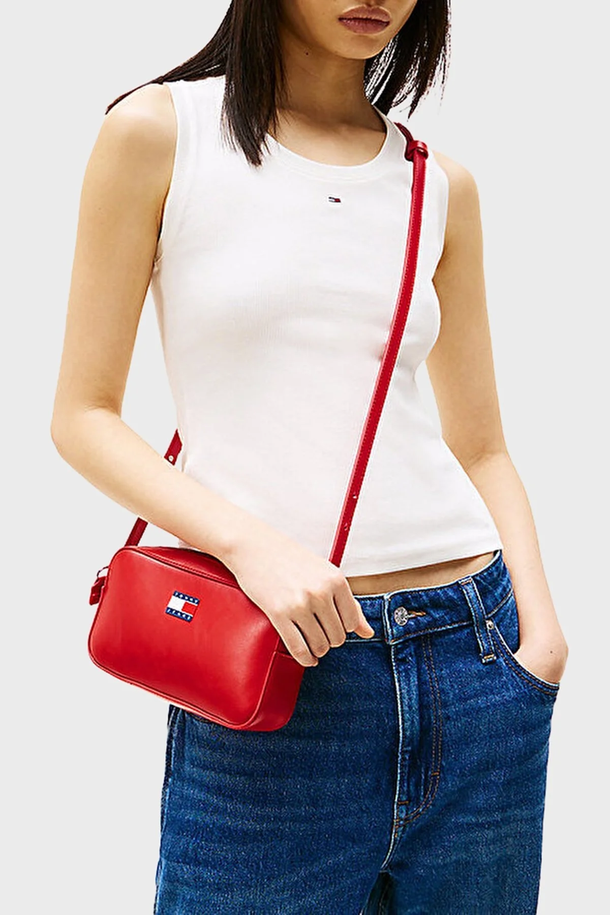 Tommy Jeans Logolu Ayarlanabilir Askılı Bayan Çanta AW0AW17290 XME KIRMIZI - 2