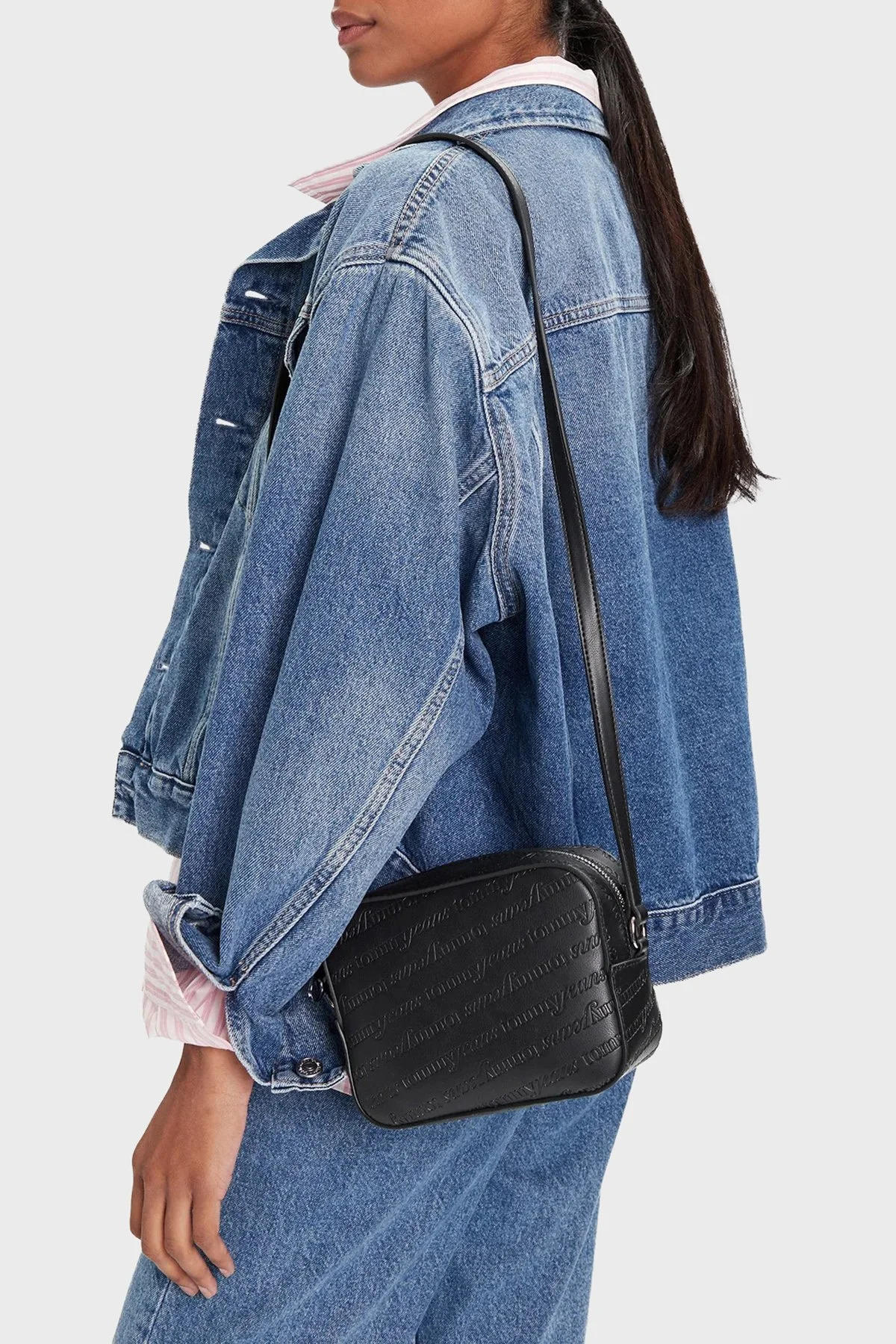 Tommy Jeans Logolu Ayarlanabilir Askılı Bayan Çanta AW0AW17865 BDS SİYAH - 2