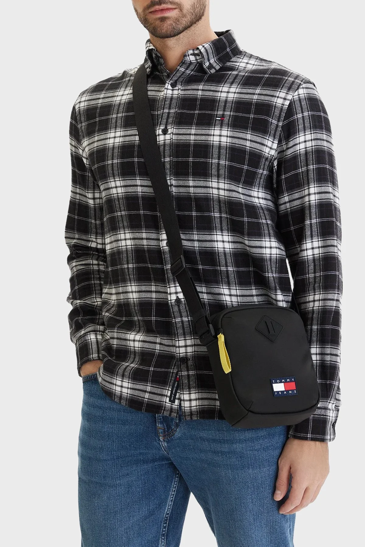 Tommy Jeans Logolu Ayarlanabilir Askılı Erkek Çanta AM0AM14214 BDS SİYAH - 2