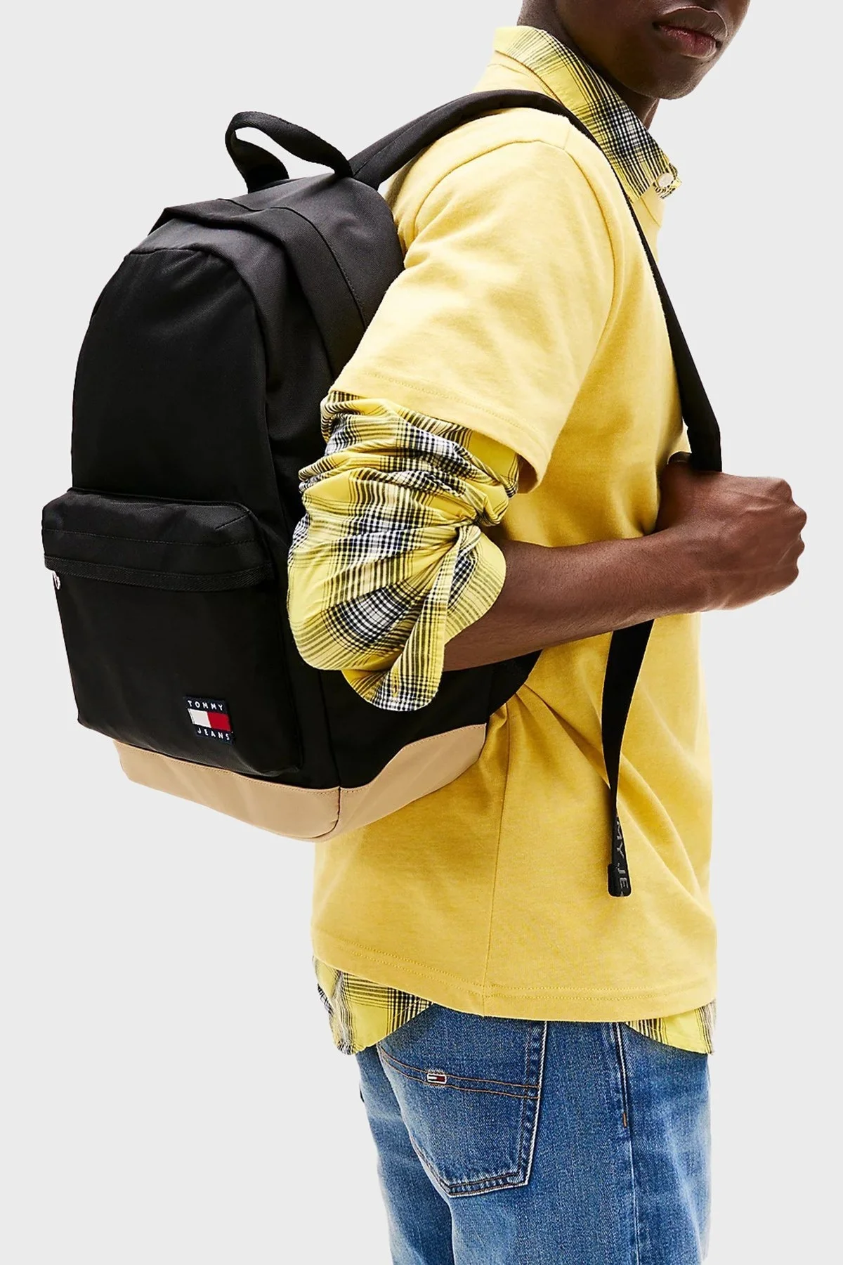 Tommy Jeans Logolu Ayarlanabilir Askılı Erkek Sırt Çantası AM0AM13356 BDS SİYAH - 2