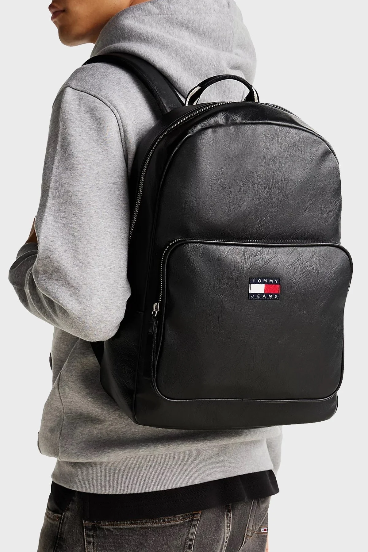 Tommy Jeans Logolu Ayarlanabilir Çift Askılı Erkek Sırt Çantası AM0AM12909 BDS SİYAH - 2