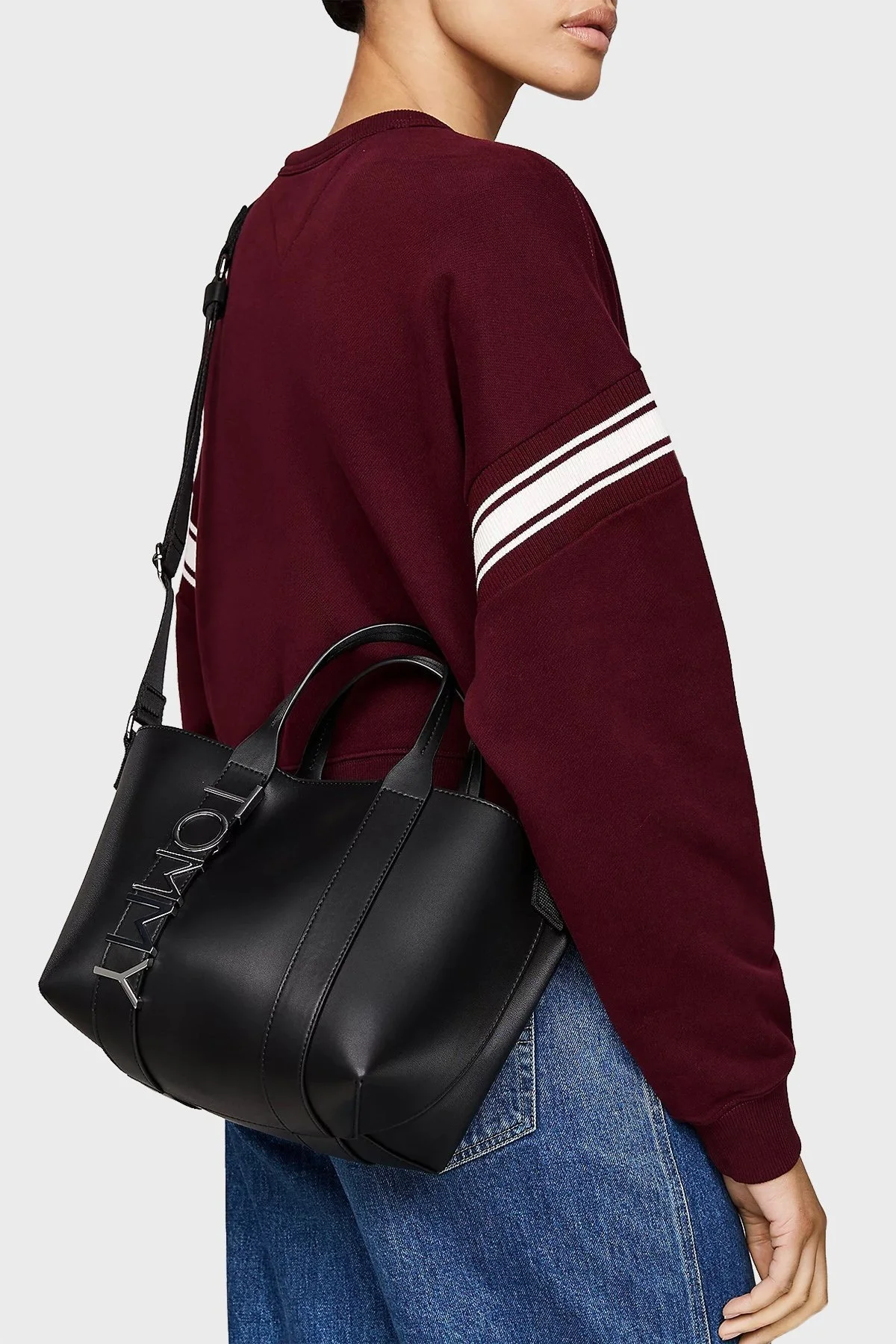 Tommy Jeans Logolu Ayarlanabilir Çıkarılabilir Çapraz Askılı Bayan Çanta AW0AW17049 BDS SİYAH - 7