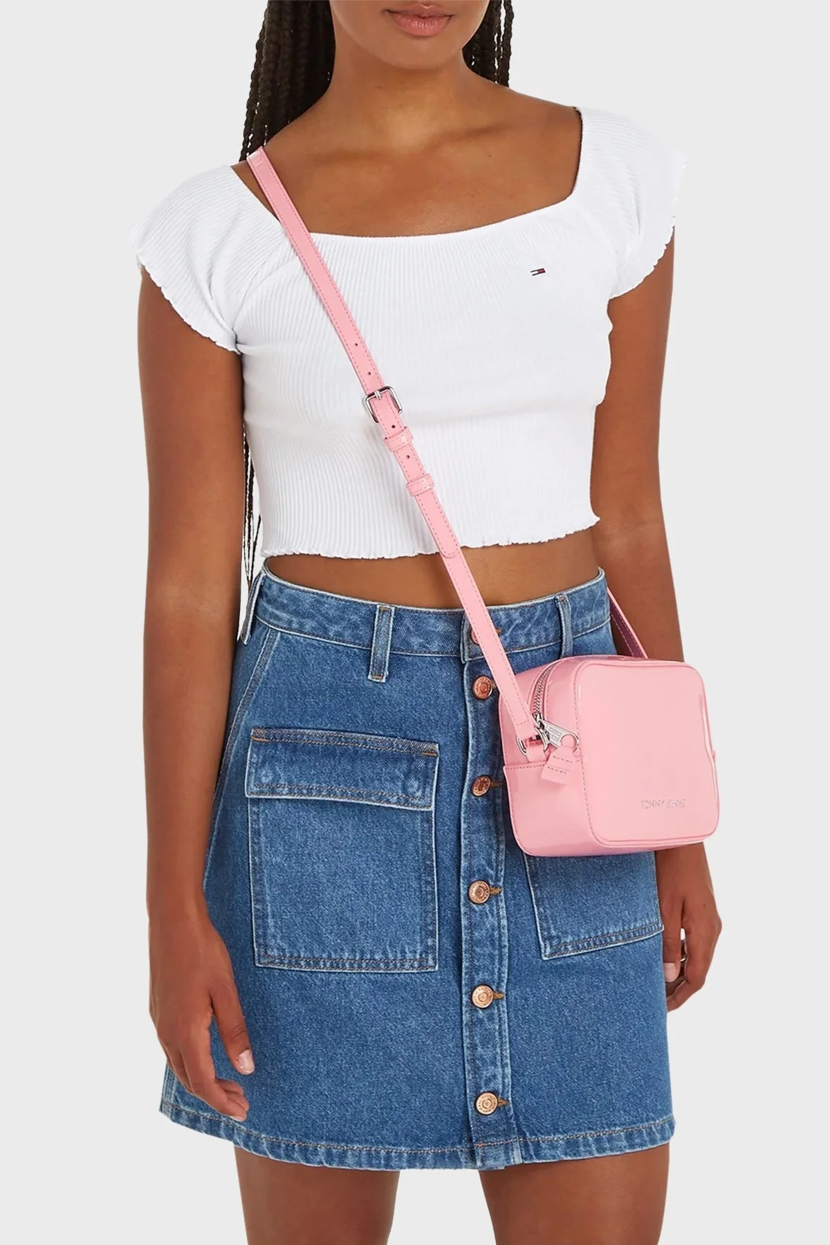 Tommy Jeans Logolu Ayarlanabilir Omuz Askılı Bayan Çanta AW0AW15826 TIC PEMBE - 2