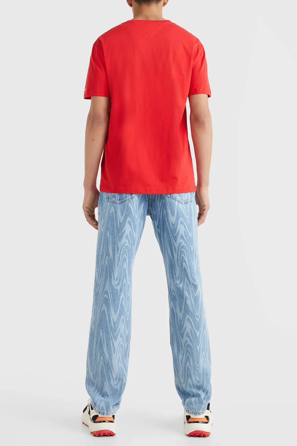 Tommy Jeans Logolu Bisiklet Yaka % 100 Pamuk Regular Fit Erkek T Shirt DM0DM16236 XNL KIRMIZI - 4