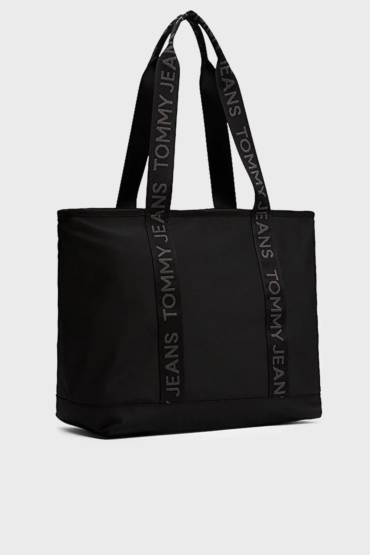 Tommy Jeans Logolu Çift Tutma Saplı Büyük Tote Bayan Çanta AW0AW17567 BDS SİYAH - 3
