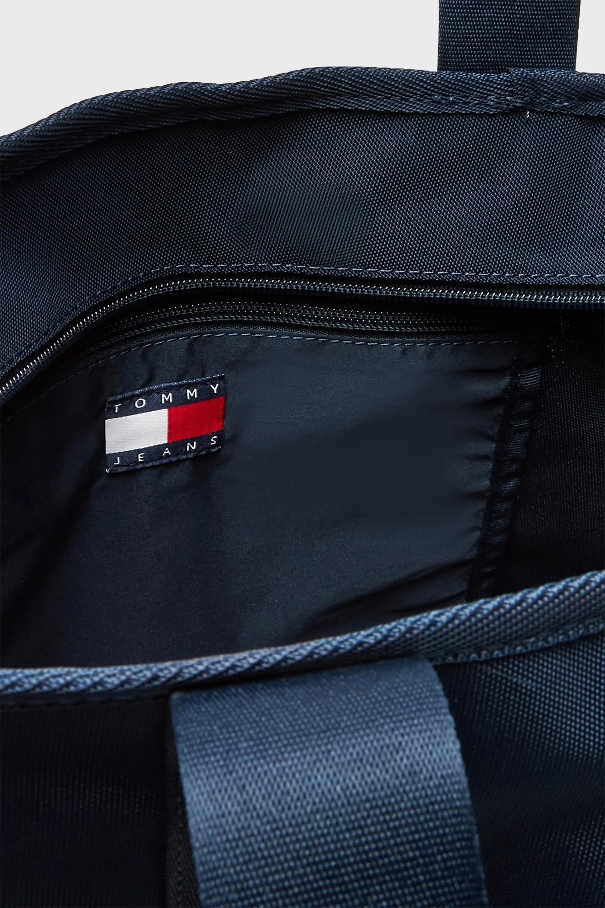 Tommy Jeans Logolu Çift Tutma Saplı Büyük Tote Bayan Çanta AW0AW17567 C1G LACİVERT - 3