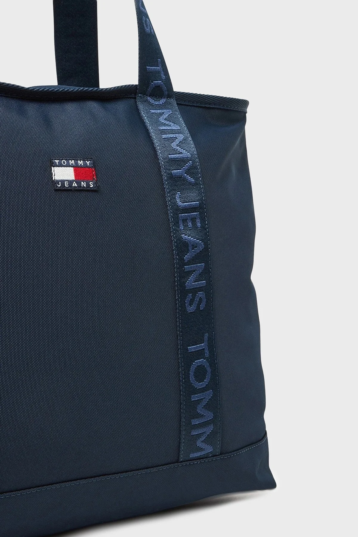 Tommy Jeans Logolu Çift Tutma Saplı Büyük Tote Bayan Çanta AW0AW17567 C1G LACİVERT - 4