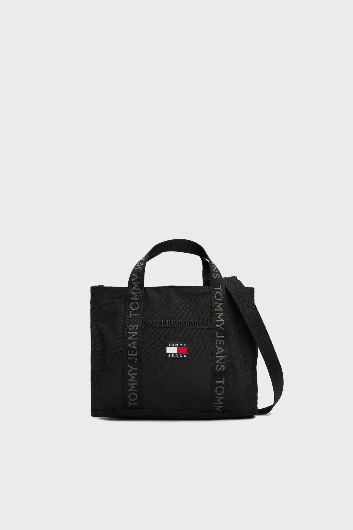 Tommy Jeans Logolu Çıkarılabilir Askılı Tote Bayan Çanta AW0AW17356 BDS SİYAH - 1